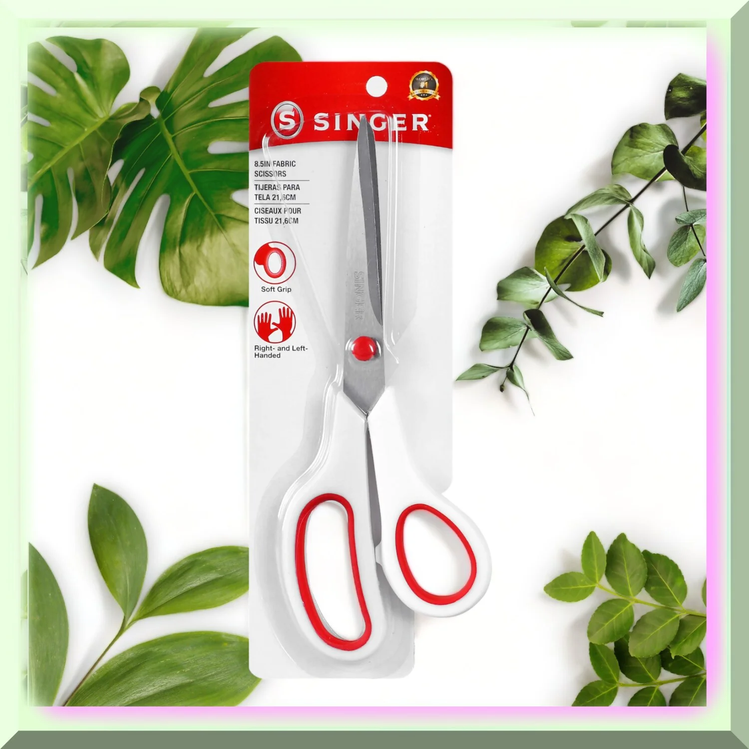 ErgoCut Precision Fabric Shears - Ultimate Comfort Grip, 1-pack, Vibrant Red & White