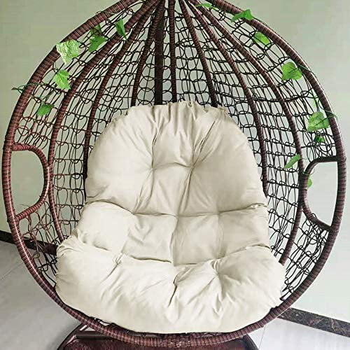 Aoleytech Hanging Basket Hanging Egg Chair Cushions Hammock Chair Cushions Thick Nest Back Pillow for Outdoor Patio Garden Swing Chair Cushion Seat Pads (White)