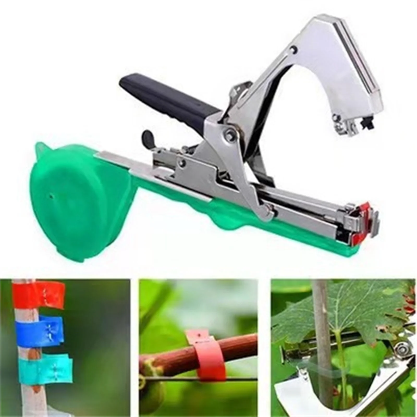 Zhongqi Plant Tying Machine Garden Plant Tools Branch Hand Tying Machine,for Vegetable,Grape,Tomato,Cucumber,Pepper and Flower(Green)