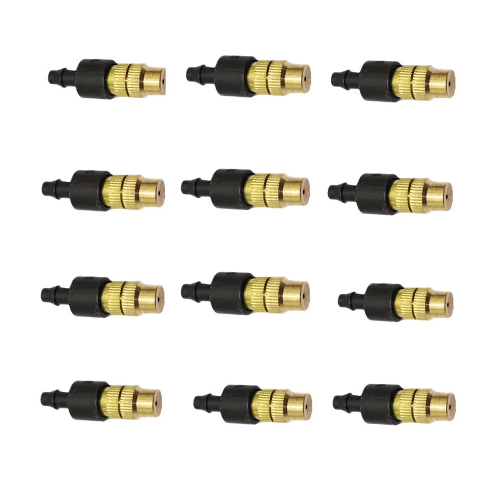 Gongxipen 24 Set New Copper Adjustable Spray Nozzle Spray Atomization Copper Capillary Effect Take 47 Factory Adjustable Irrigation Drippers Sprinklers Emitter Drip System on 4/7 Barb