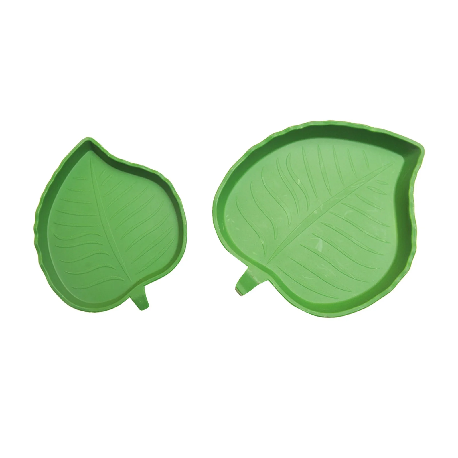 NLLSHGJ Reptile Water Bowl 2PCS Leaf Shaped Dish Turtle Corn Reptile Pet Drinking and Eating Feeding Dish (2 Sizes)