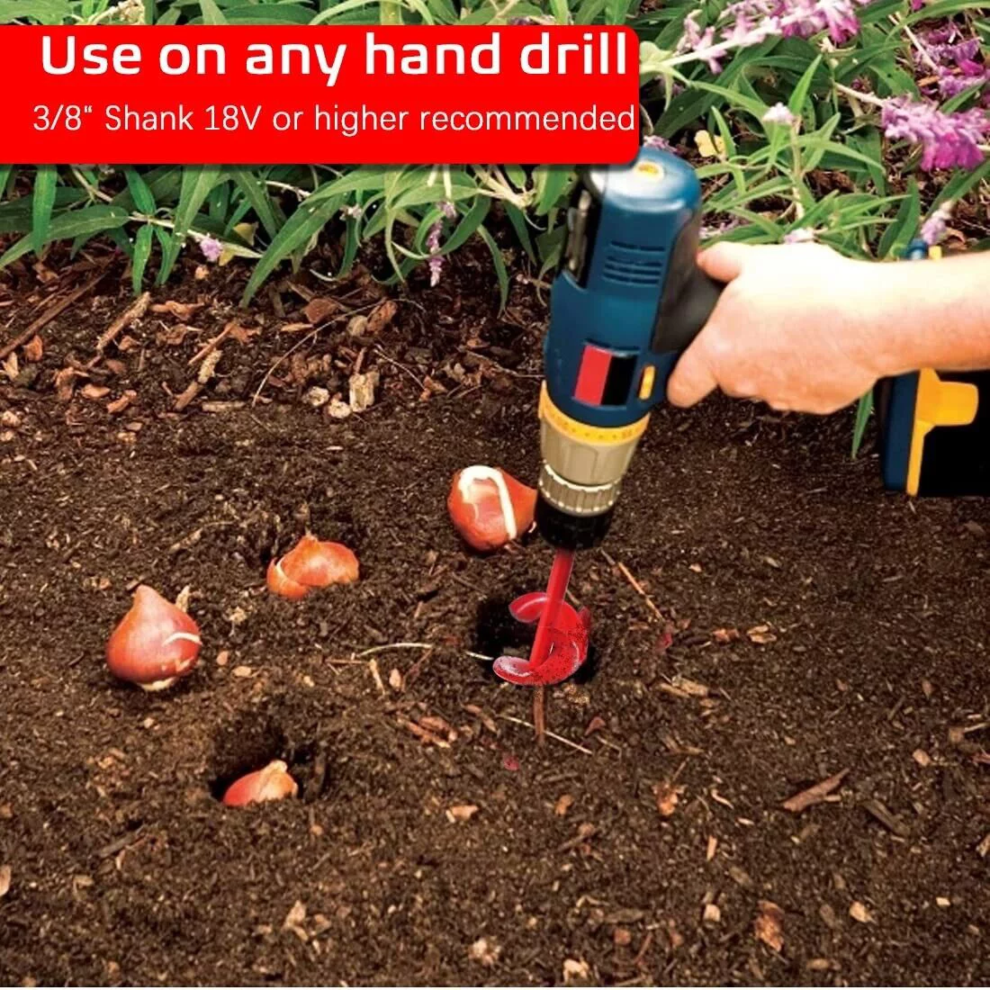 3pcs Auger Spiral Hole Drill Bit For Garden Yard Planting Spiral Drill Bit Set