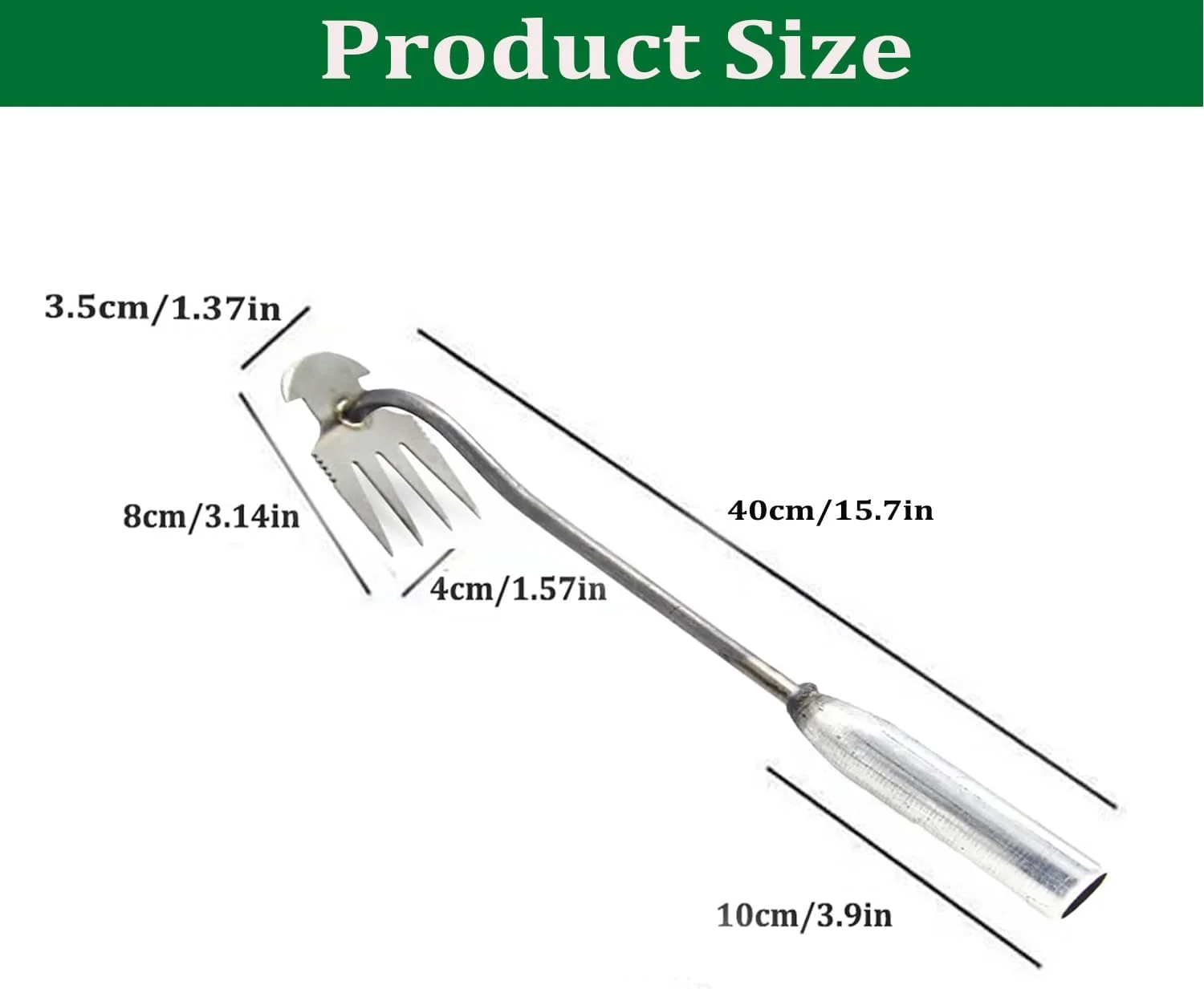 GeSHOP New Weeding Artifact Uprooting Weeding Tool, Hand Weeder Tool Manganese Steel Forged Weed Puller, 4 Teeth Dual Purpose Weeder for Garden Yard Farm Weed Removal (B-20'' Iron Handle)