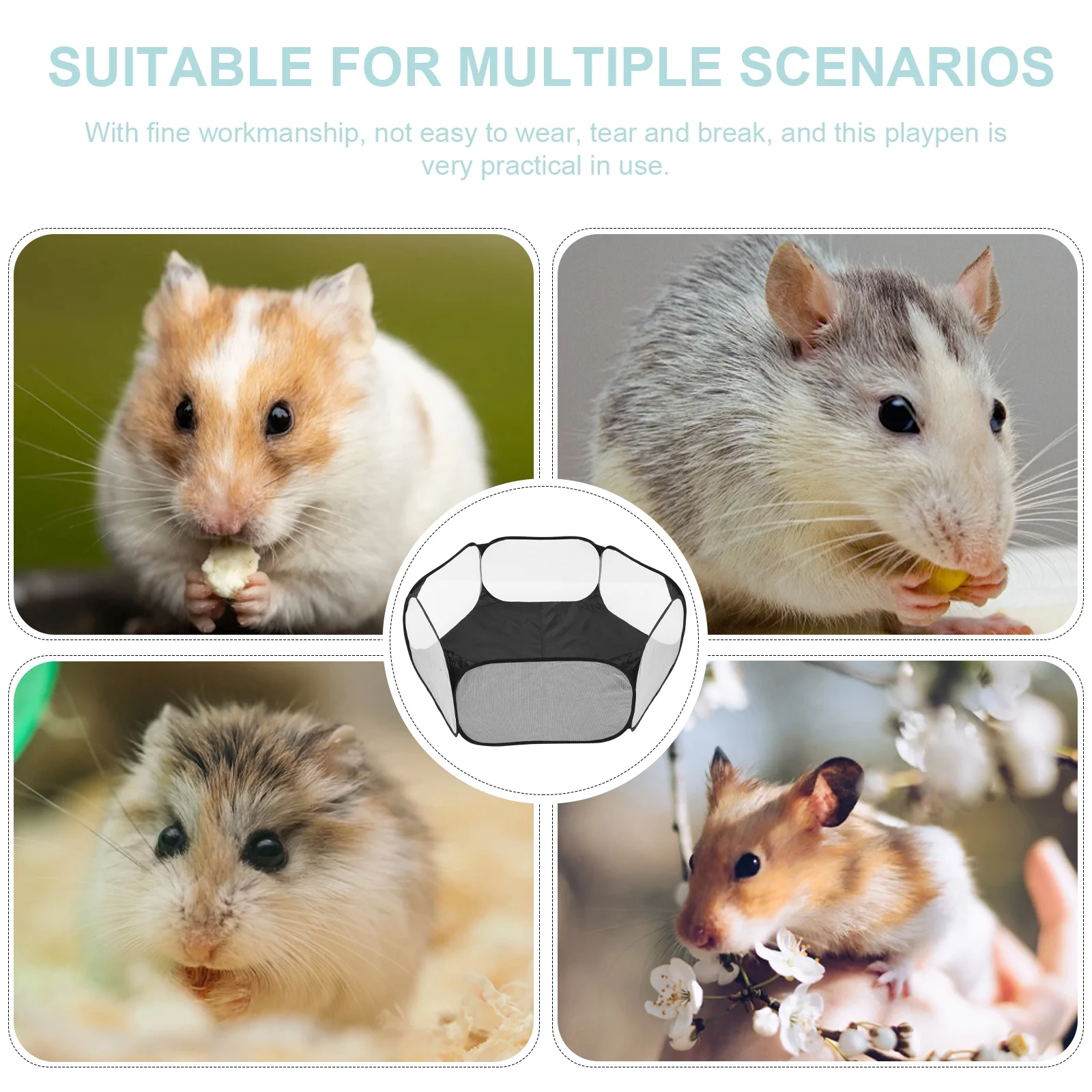 Pet Hexagonal Fence Portable Playpen for Babies Puppy Outdoor Child Sports The Polyester Baby Supplies