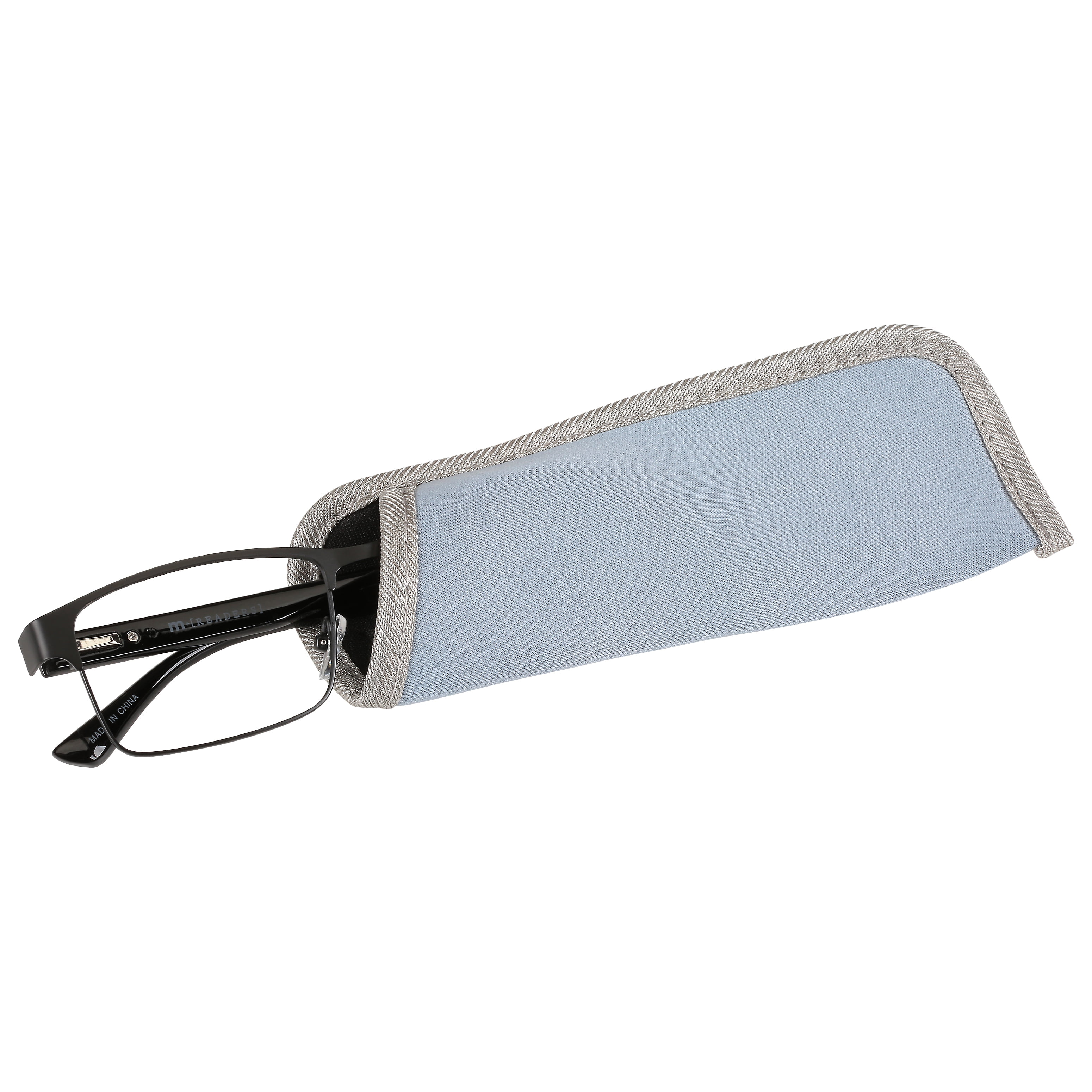 M+ Readers Mens Spring Hinge Flat Metal Reading Glasses Mblk 1.25 Ash in Classic Matte Black