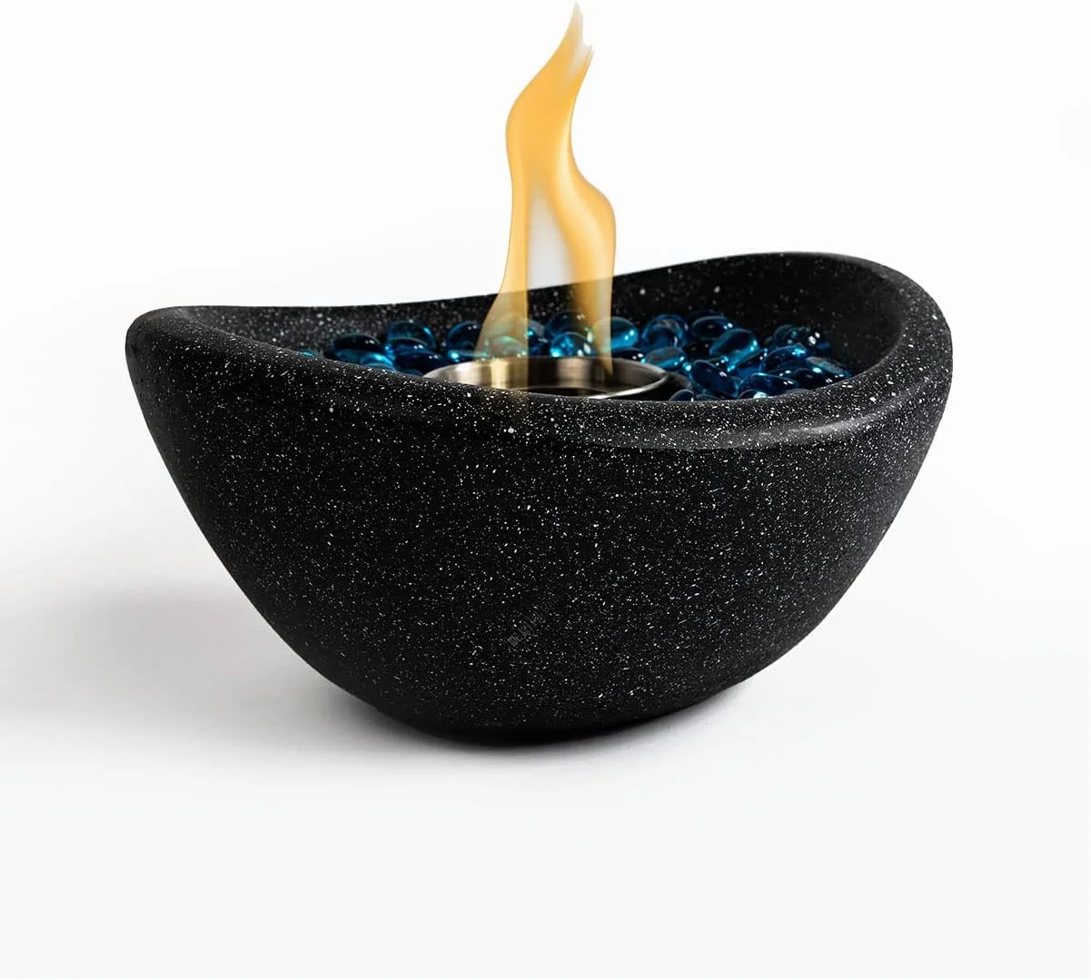 Tabletop Fire Pit Black, Outdoor & Indoor Fire Pit, Portable Concrete Fire Pit, Personal Ethanol Fireplace, Outdoor Table Top Fire Pit, Mini Fire Pit Smokeless Fire Bowl