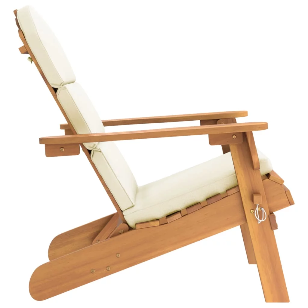 Aibecy Adirondack Patio Chair with Cushions Solid Wood Acacia