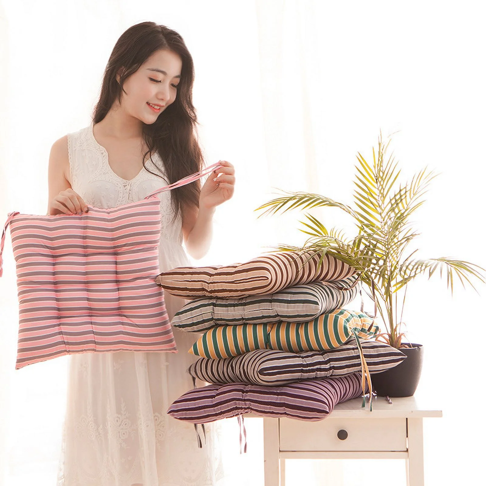 NAMZI Seat Cushion Garden Patio Home Kitchen Office Thicken Comfy Seat Cushion, Yellow 16