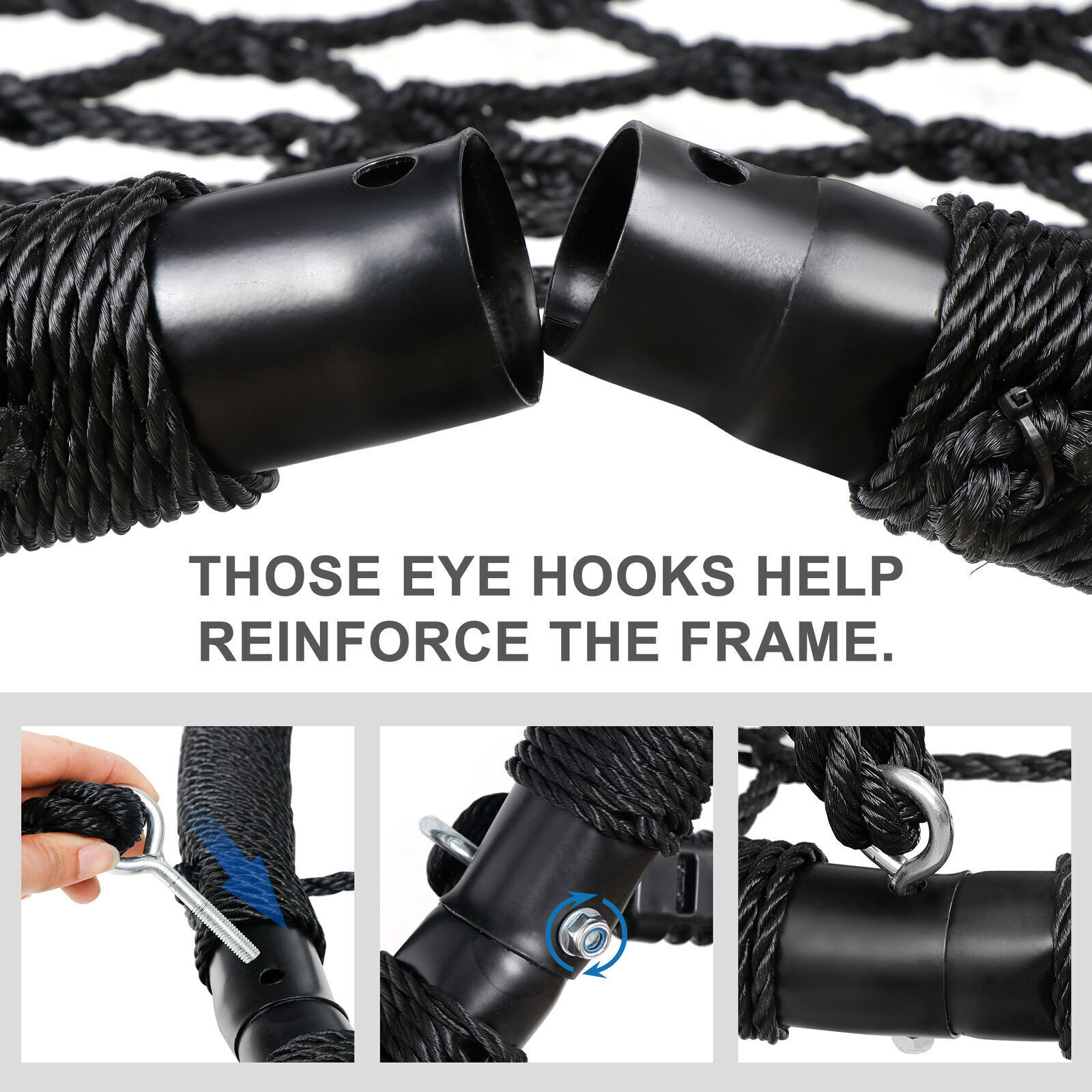 Spider Web Tree Saucer Swing Circular Flying Saucer with Ropes & Straps 40