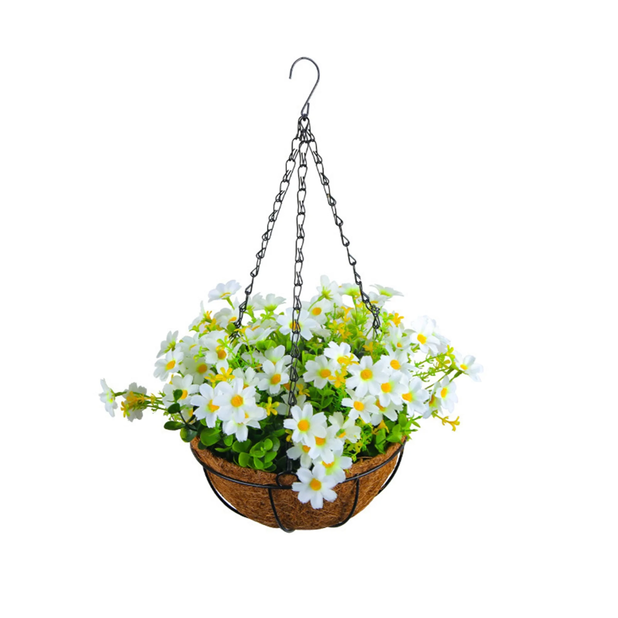 Artificial Hanging Flowers in Basket Fake Silk Flowers in Basket