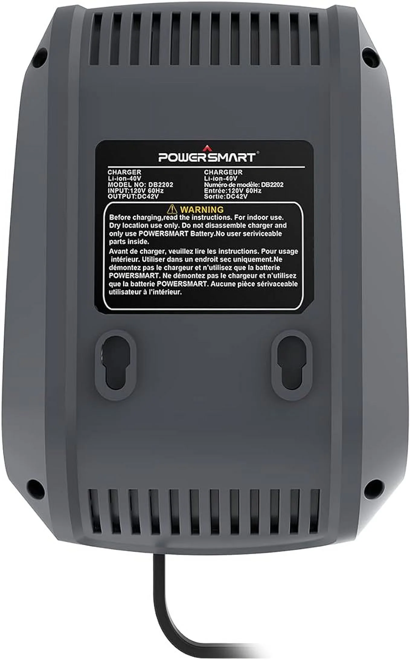 Powersmart 40V 4A Lithium Battery Charger, 40V DC Platform, Replacement Battery Charger, DB2202A