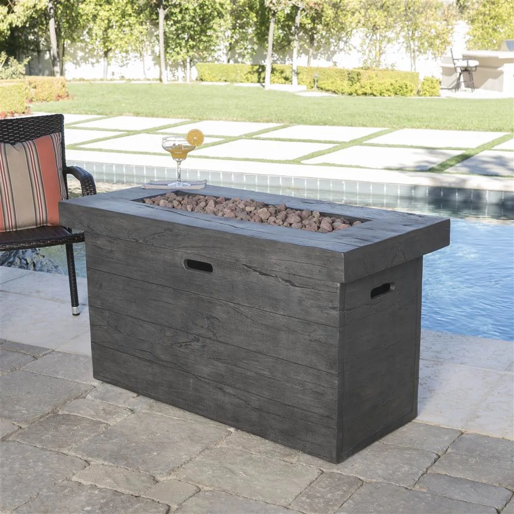 Christopher Knight Home Custer Outdoor 50,000 BTU Lightweight Concrete Fire Pit Table by  Grey