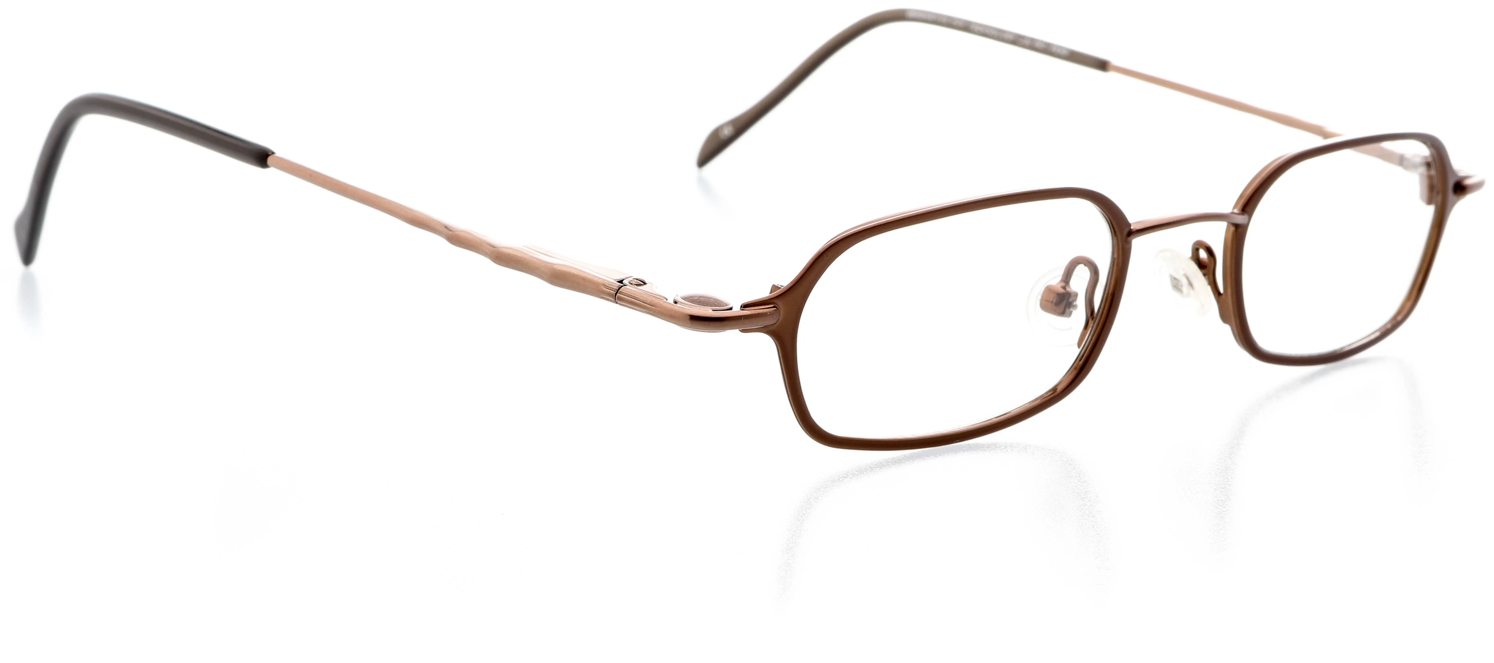 Unisex Optical Eyewear - Oval Shape, Metal Full Rim, Copper Brown
