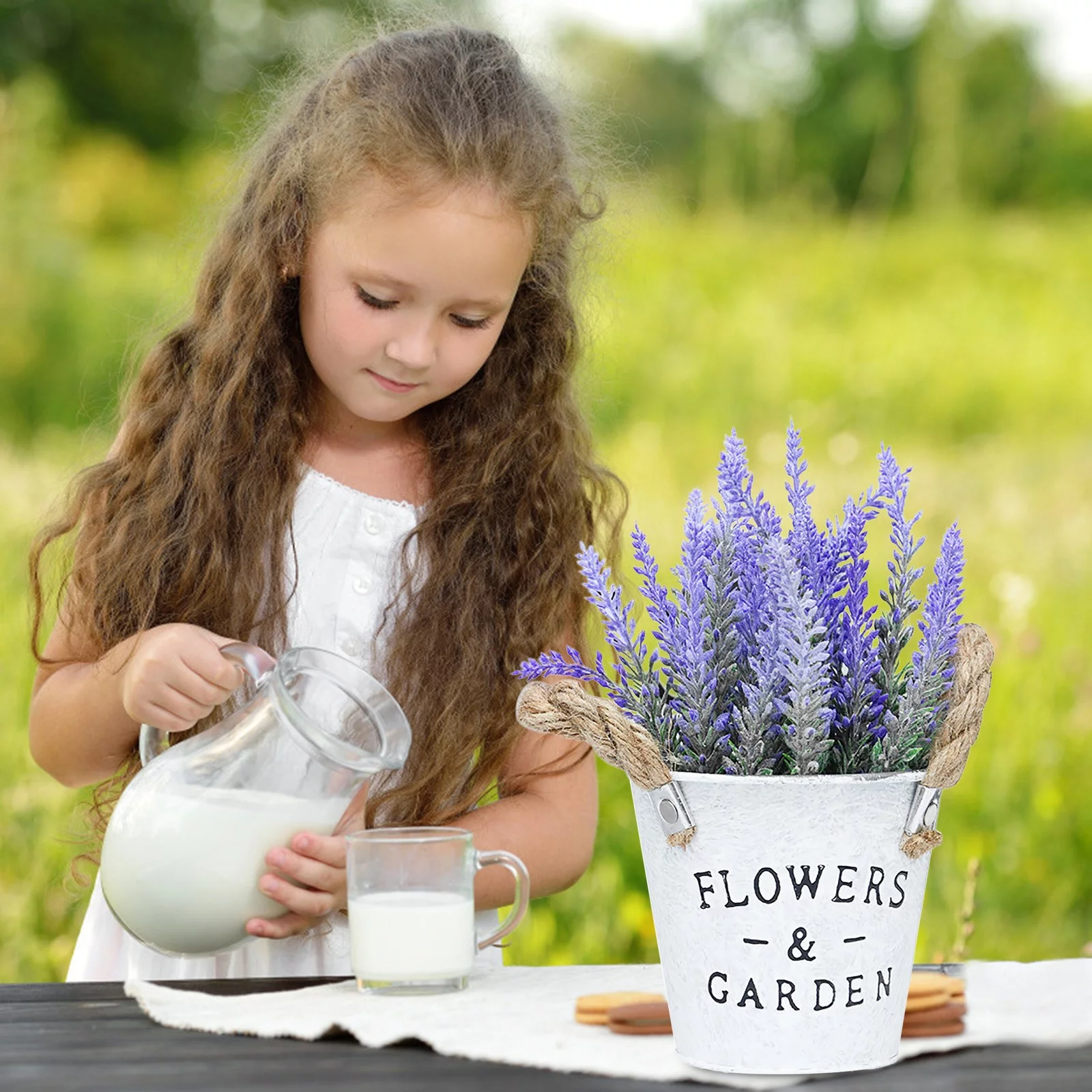 Kaimada Simulation Flower Pot Lavender Fake Flower Plant Living Room Decoration Ornament