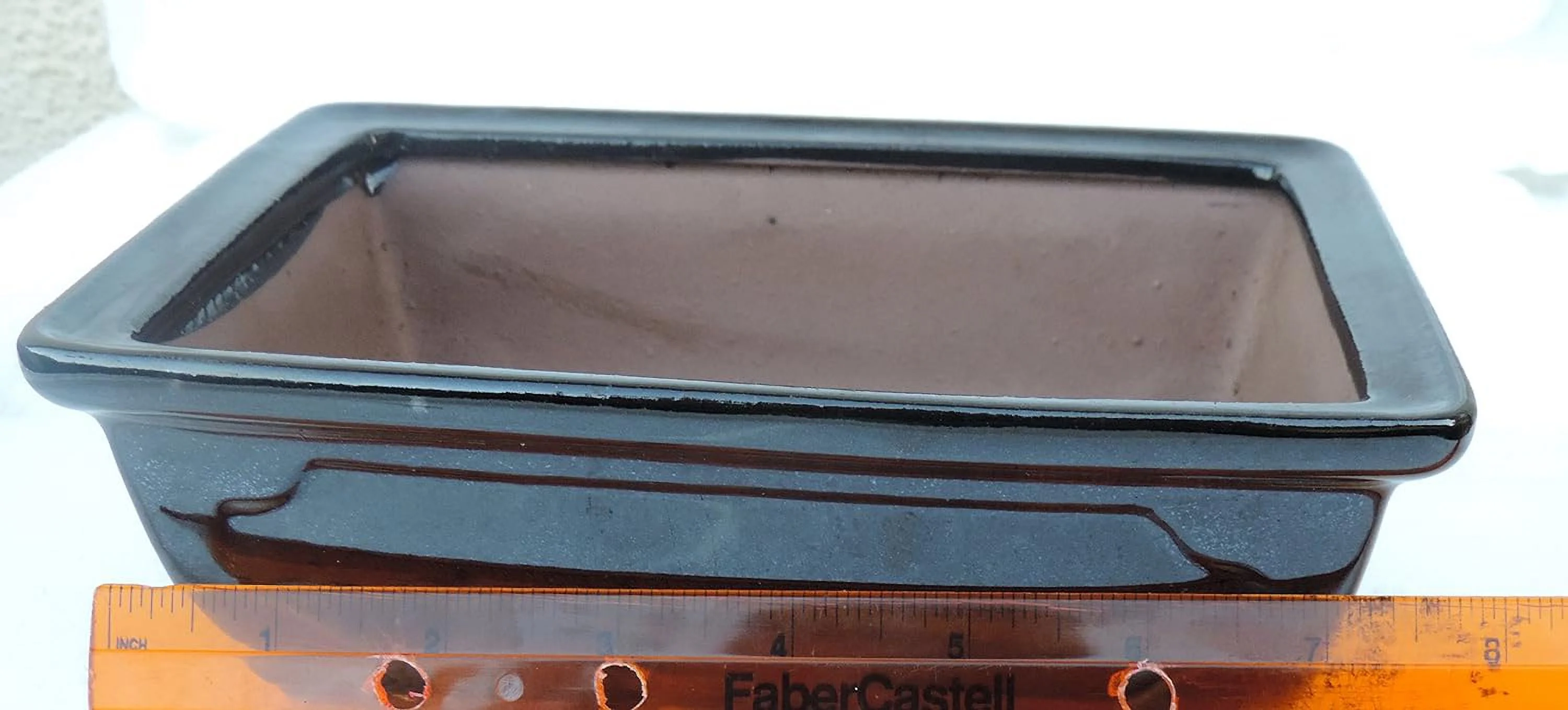 Ceramic Bonsai Pots - Black Ceramic Pot Is 8x6 x3''