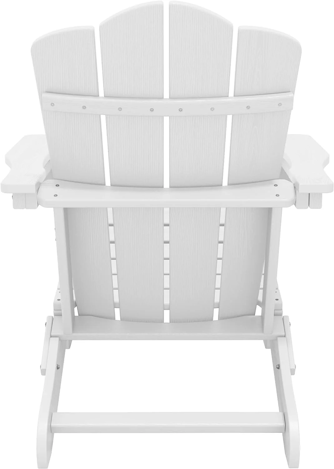 KINGYES Folding Adirondack Chair, HDPE All-Weather Folding Adirondack Chair, White