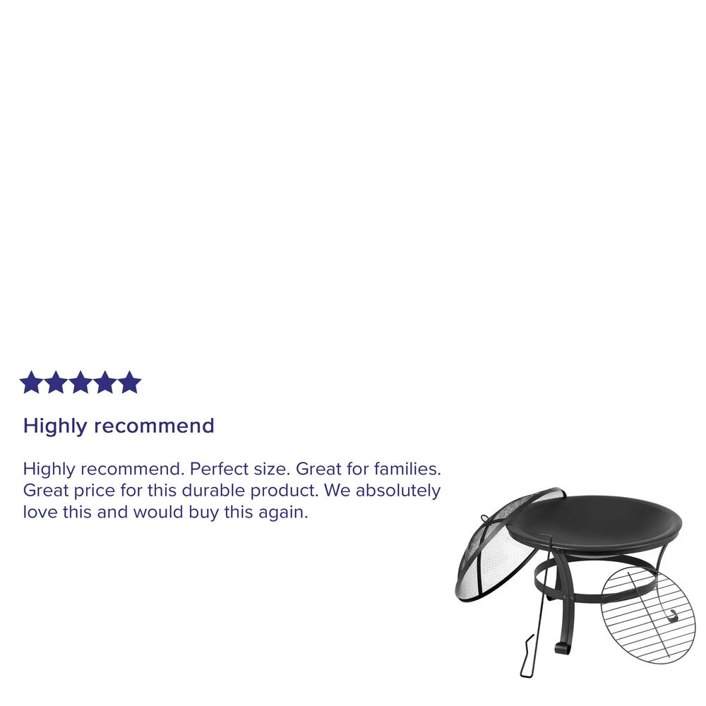 Flash Furniture Finn 3 Pcs Fire Pit with Adirondack Rocking Chairs, Navy