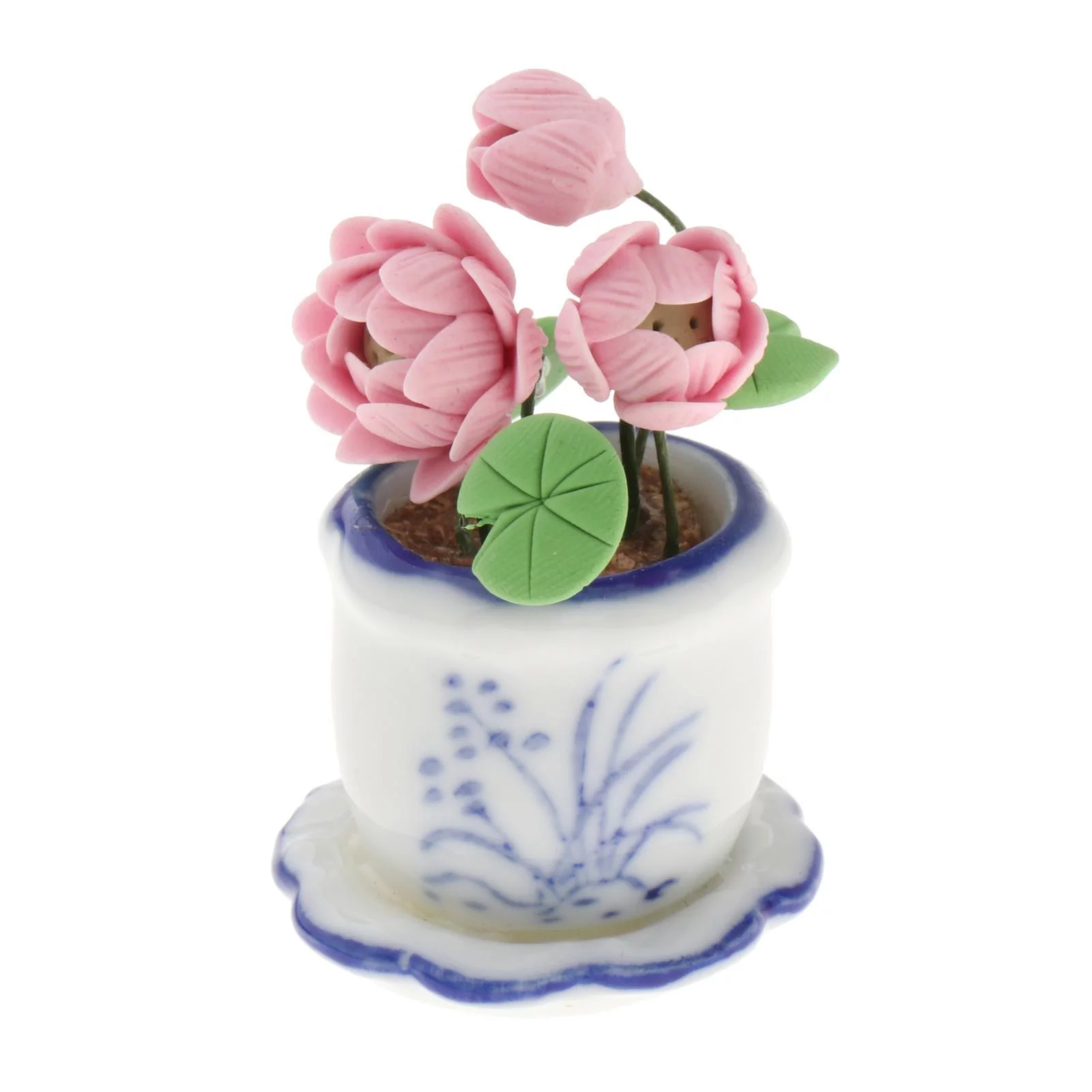 1:12 Plant Pot Bonsai Model Flowerpot Model DIY Tiny Greenery Ornaments for Decoration Railway Station Building Fairy Garden