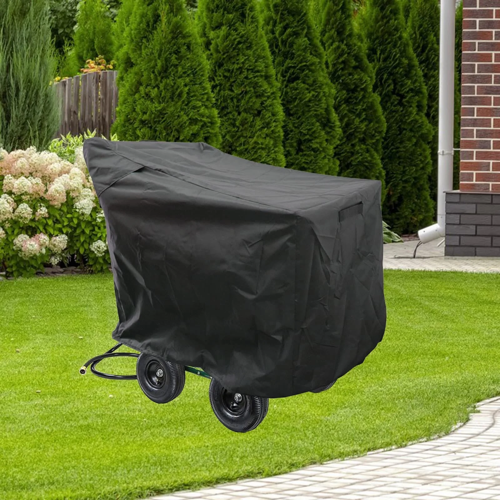 koolsoo Garden Hose Reel Cart Cover Outdoor,Protective Cover Storage Bag,Easy to Clean Waterproof Outdoor Hose Cart Cover for Outdoor