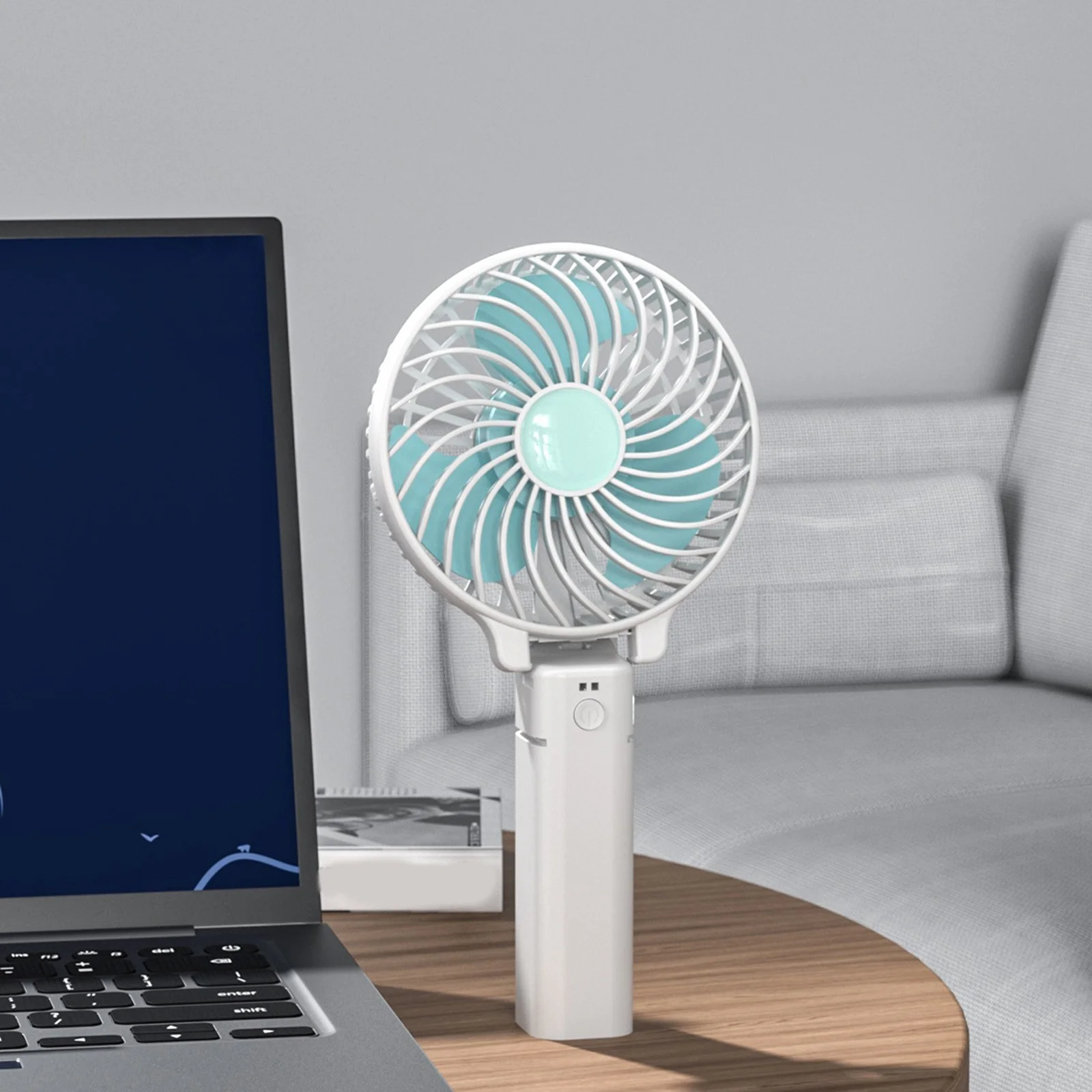 GuLuBin Blower Fan with Remote Handheld Fan Folding Large Wind Desktop Portable Silent Mini Usb Charging Small Fan