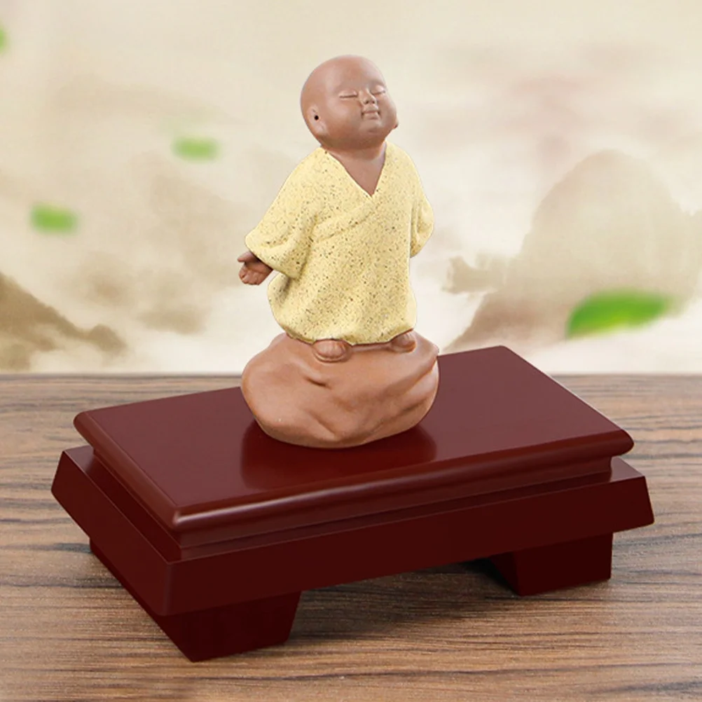 Rectangular Pedestal Stand Rectangular Planter Base Wooden Flowerpot Base Wood Carving Stand