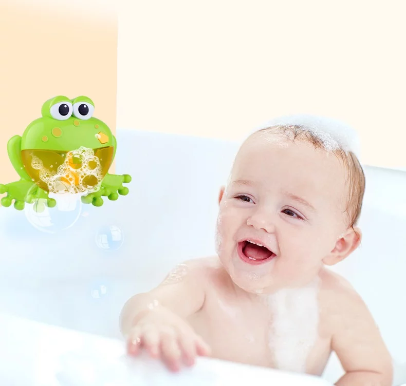 Baby Bath Bubble Toys ,Tub Big Frog Automatic Bubble Maker Blower Toys with 12 Music Baby Fun Shower Toys , for Boys, Girls