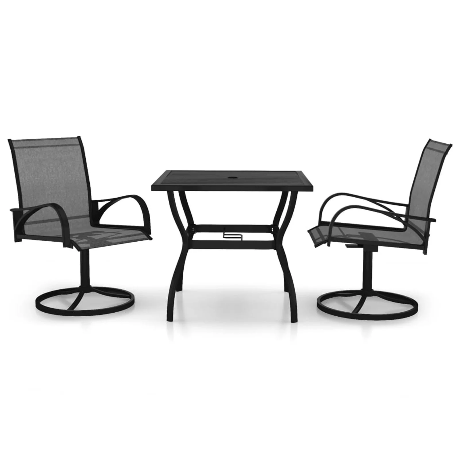Aibecy 3 Piece Patio Dining Set Textilene and Steel