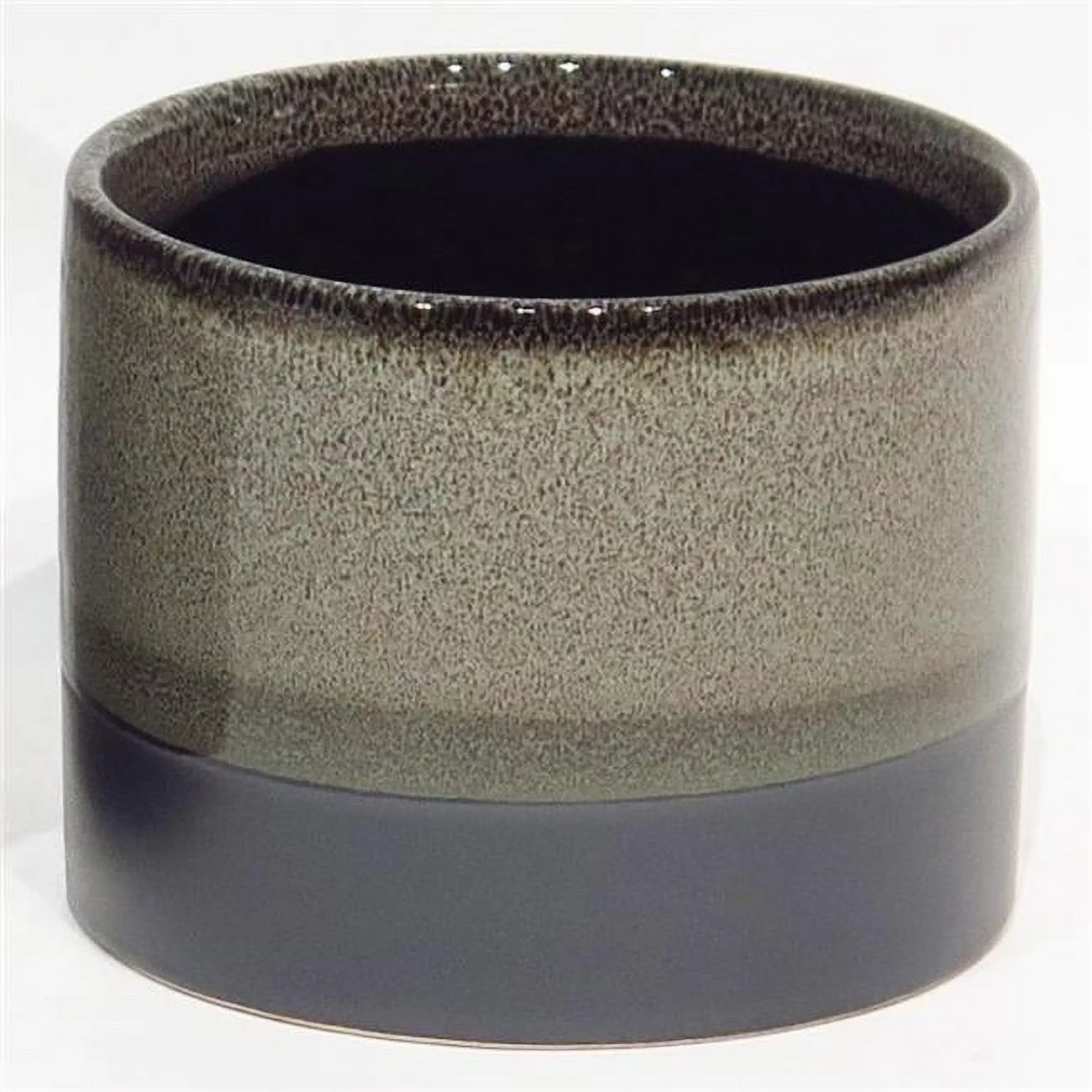 AI-CE00-177-Q02 Gray & Black Reactive Glaze Ceramic Planter - Set of 2