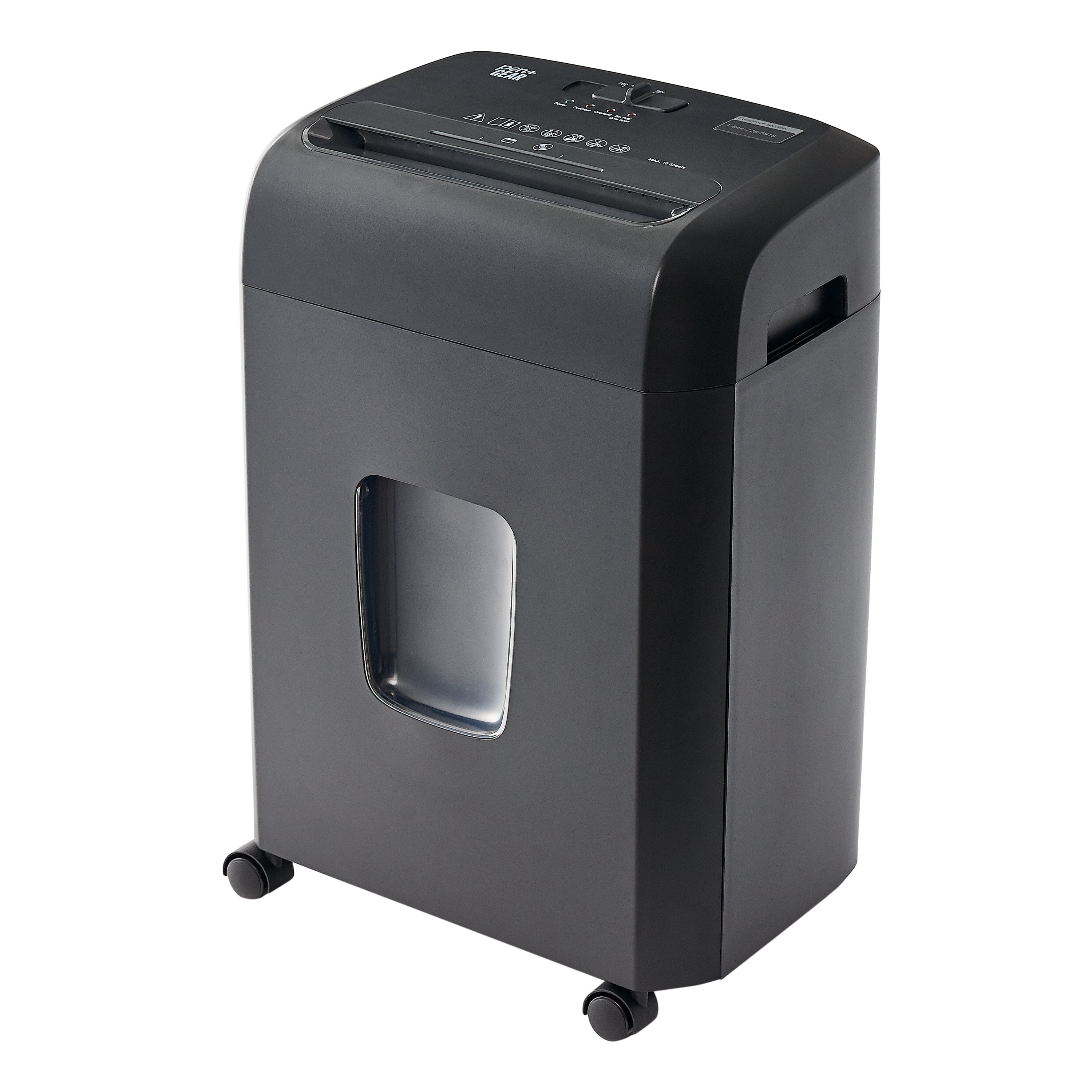 Pen + Gear 16 sheet Cross-Cut Shredder, 5.2-Gallon Collection Bin, Black