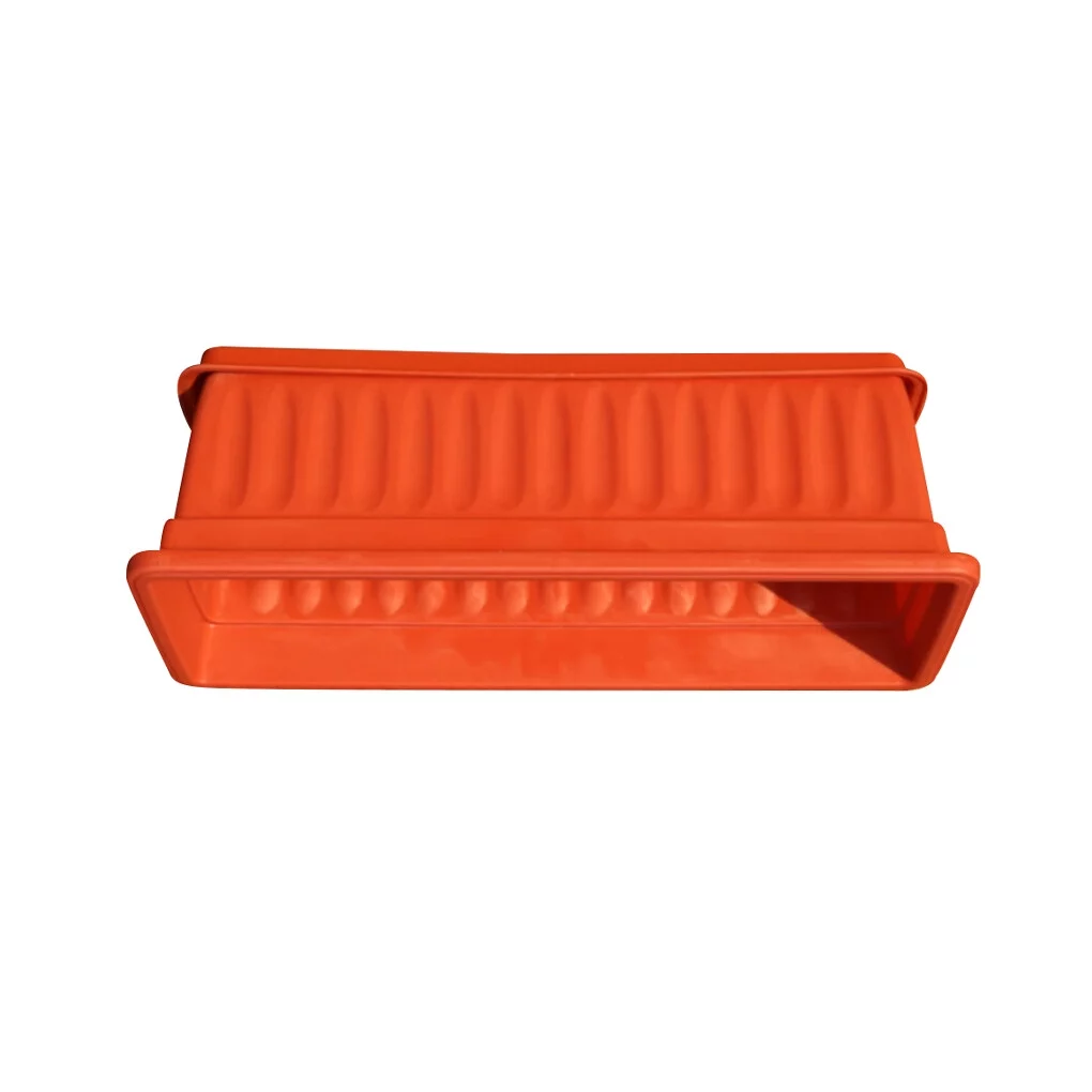 Dido 3pcs Resin Rectangular Planting Pot Drainage Hole Vegetable Flower Planter Home Garden Plant Tray Red 50x21x14cm
