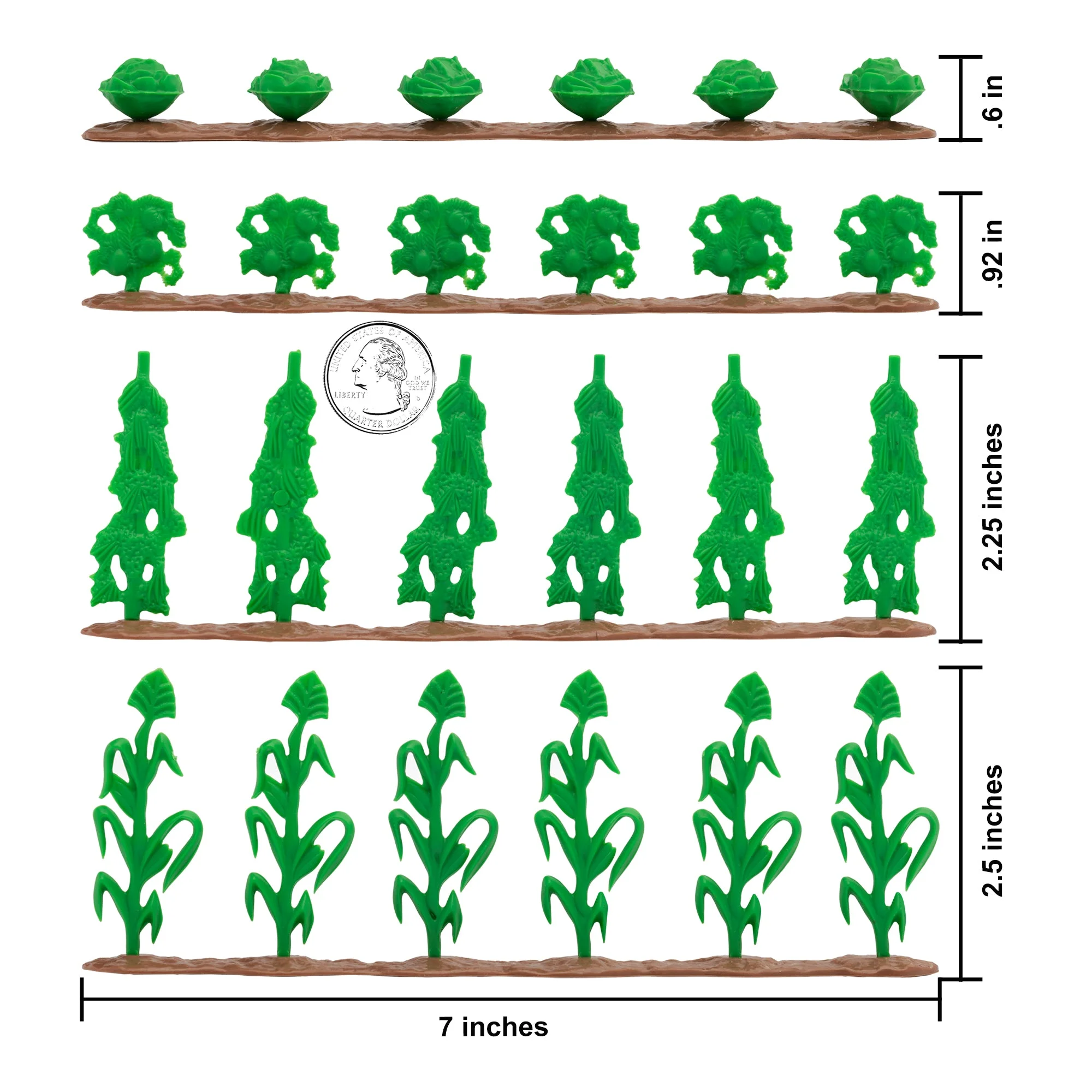 BMC Classic Marx Farm Crop Rows - 12pc Plastic Corn & Vegetable Field Playset USA