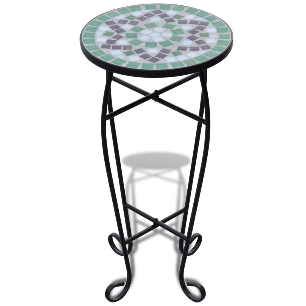 Carevas Side Table Plant Table Green White