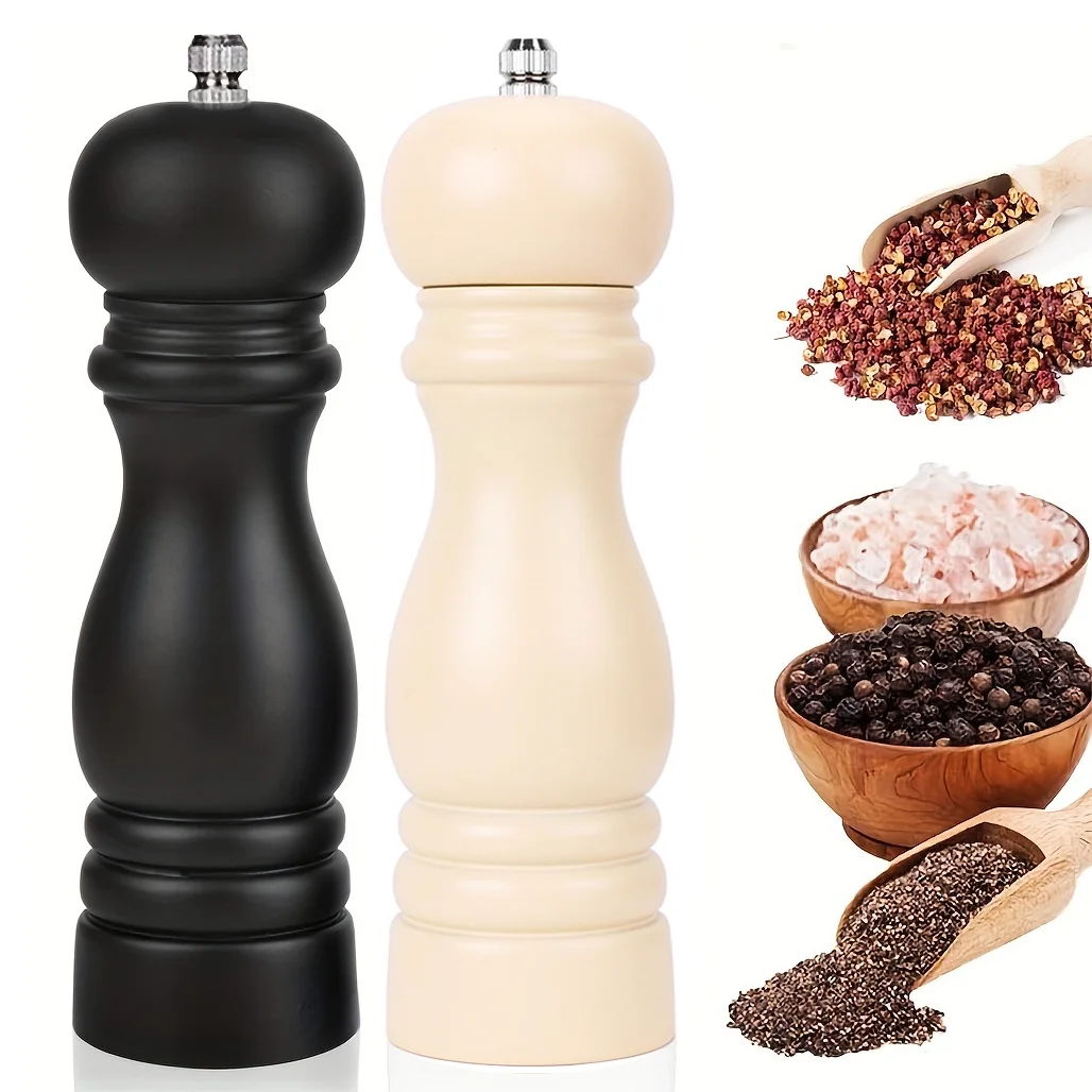 Pepper Grinder or Salt Grinder Adjustable Coarse Ceramic Rotor Oak Kapstein Sea Salt Grinder Black