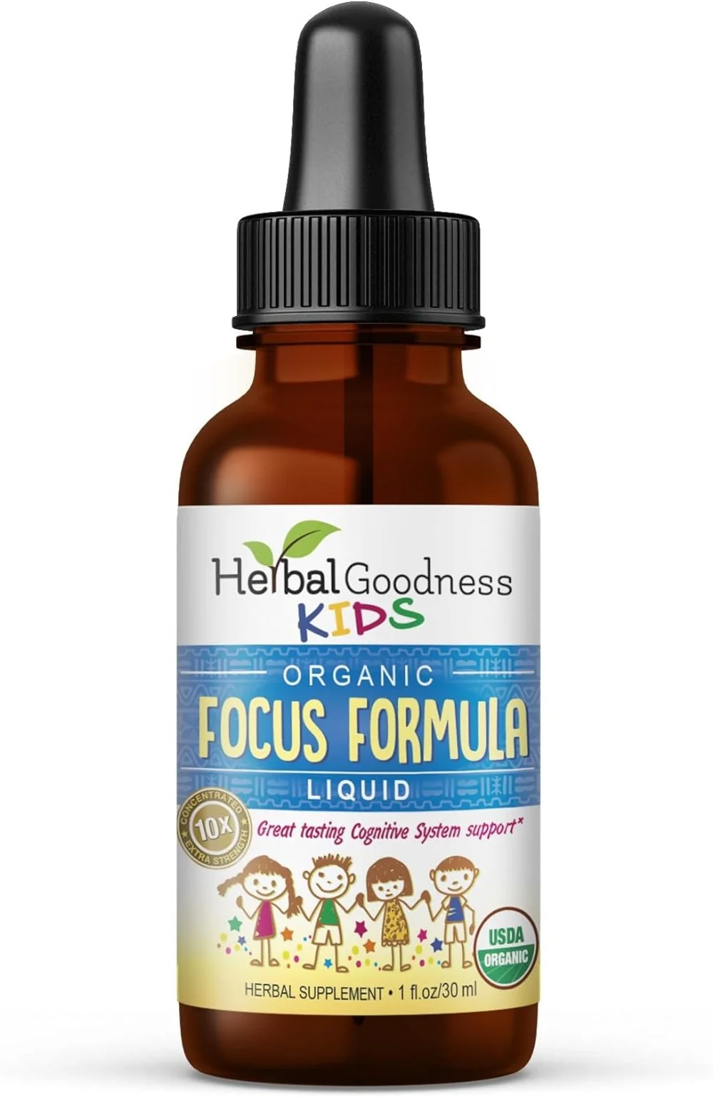 Kids Focus Formula Liquid Extract - Ashwagandha & Moringa - 1oz - Herbal Goodness