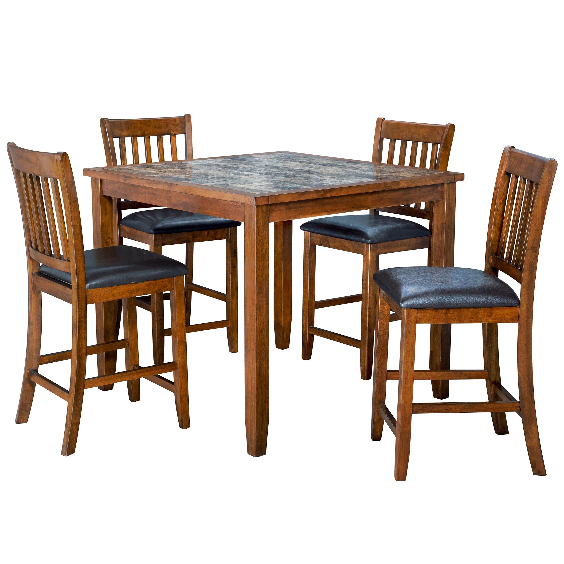 Primo International Kaelam 5-Piece Wood Counter Height Dining Set in Chocolate