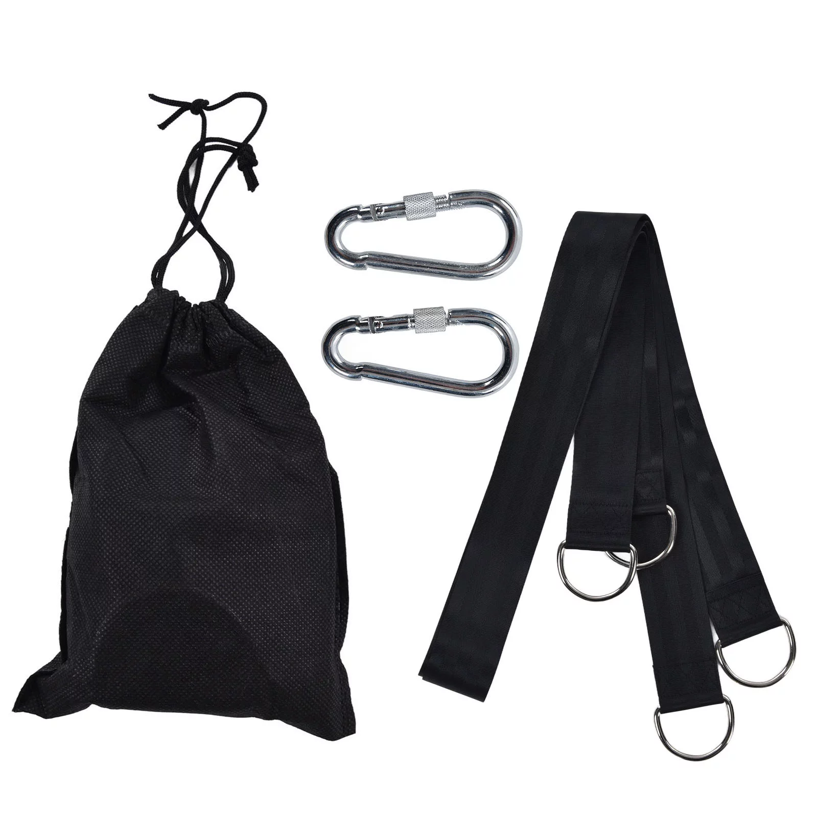 1.53M Tree Swing Hanging Strap Adjustable Heavy Duty Polyester Hammock Strap with Carabiner for Outdoor Garden