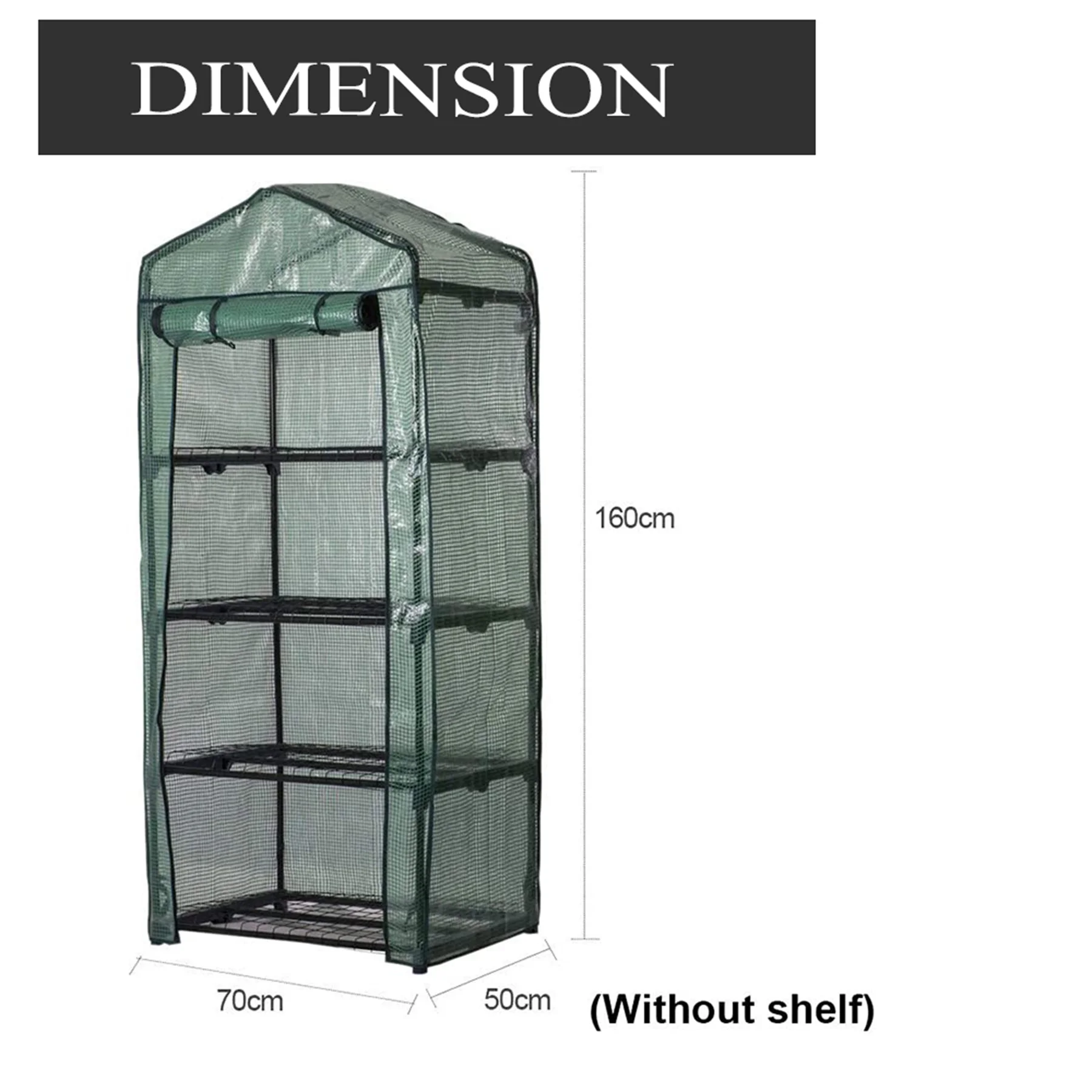 4 Tier Mini Greenhouse Replacement Cover Without Stand