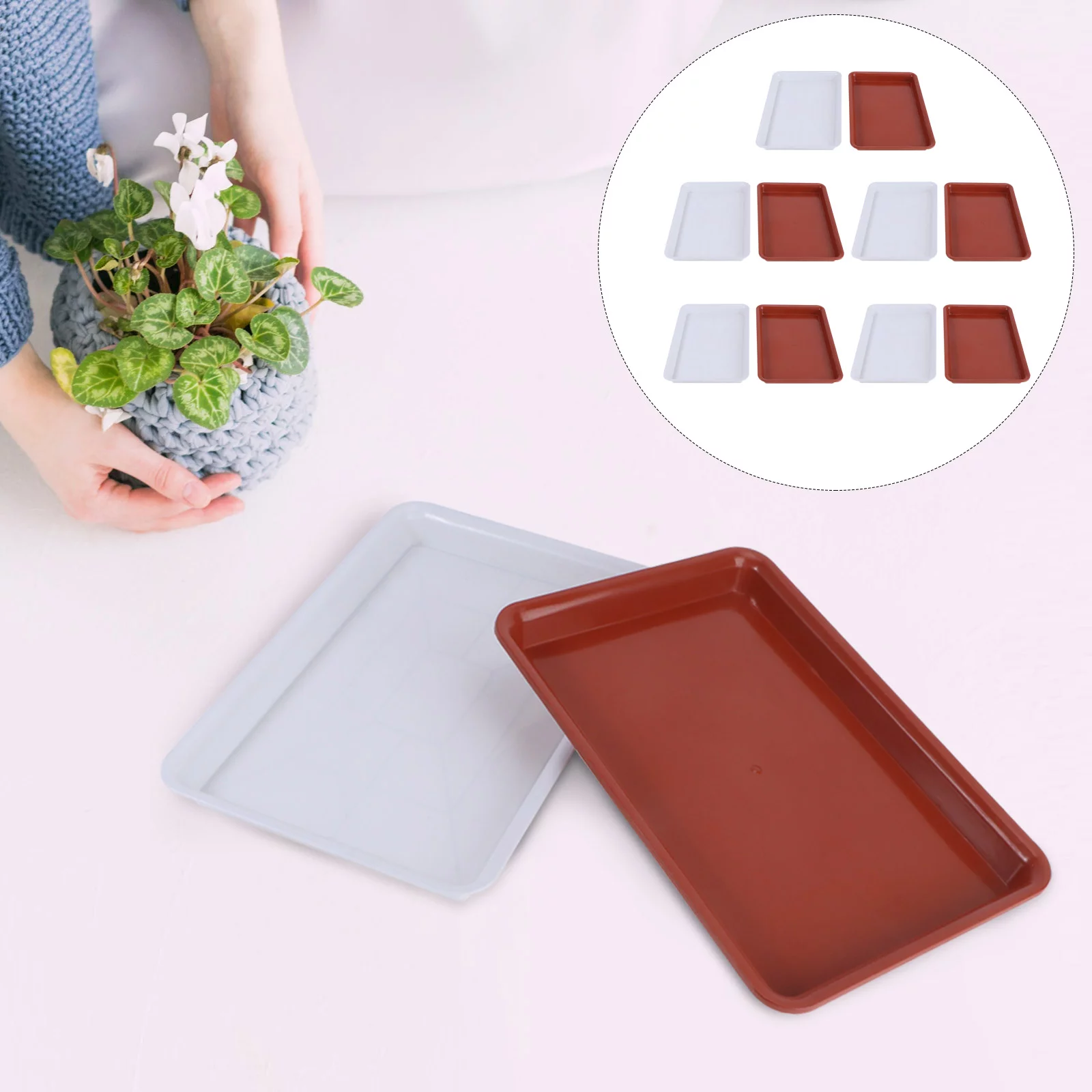 NUOLUX  Tray Flowerpots Pot Flowerpot Saucer Water Rectangular Plants Plate PlantsTrays Pan Saucers Saucers