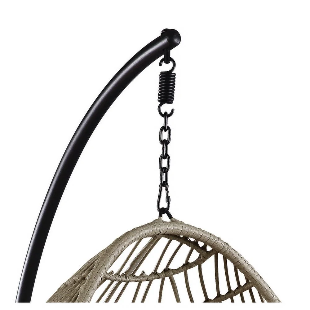 Buumin ACME Vasant Patio Swing Chair with Stand, Fabric & Wicker (1Set/3Ctn) 45082