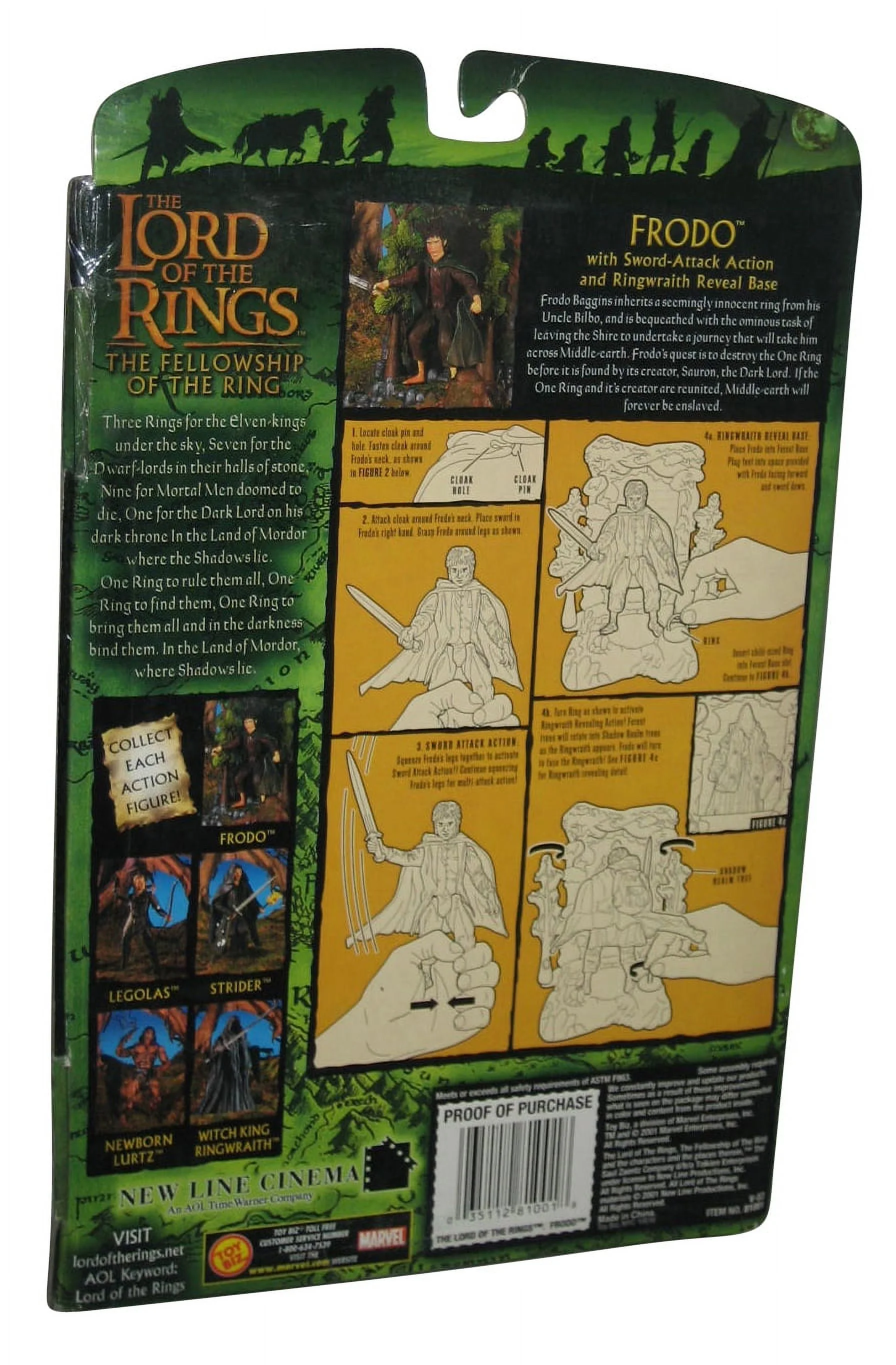 Lord of The Rings Fellowship Tree of Gondor (2001) Toy Biz Frodo Figure