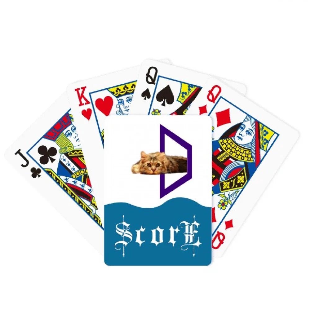Quadrilateral Cat Lie Sleep Pet Score Poker Playing Card Index Game