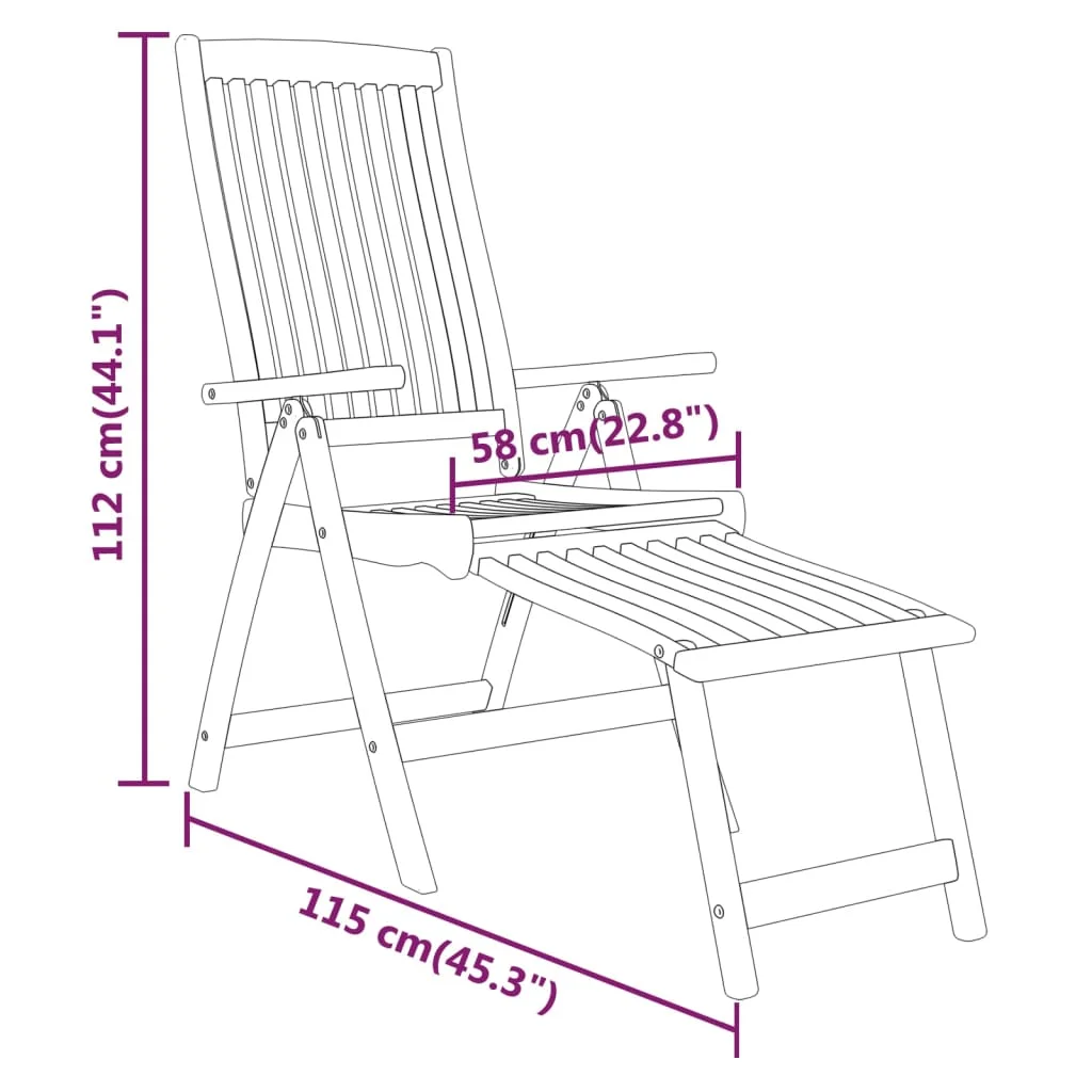 Folding Patio Chairs with Footrests 2 pcs Solid Wood Eucalyptus