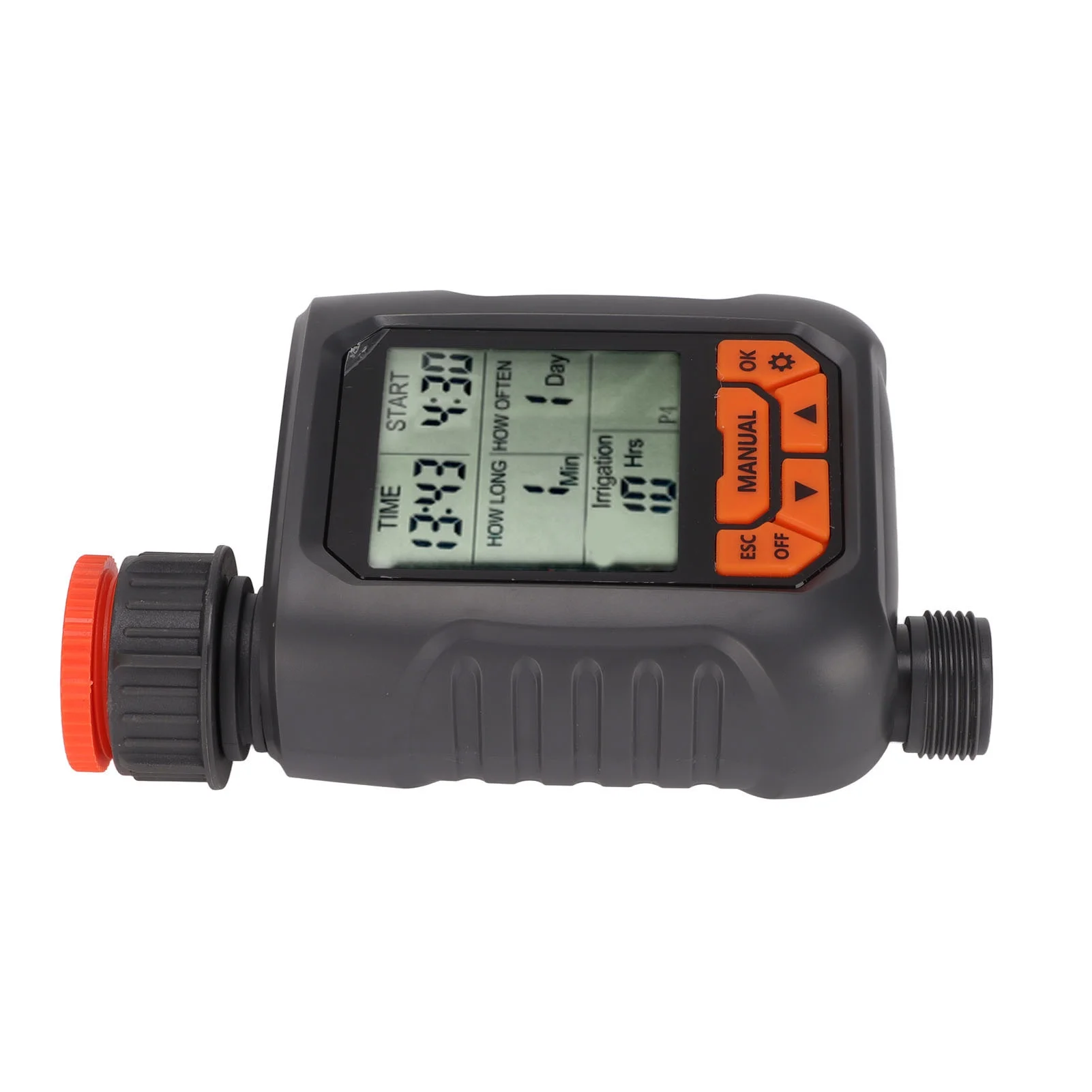 Ouitble Sprinkler Timer Irrigation G3/4 Sprinkler Timer IP65 Waterproof Large LCD Display Digital Irrigation Controller with Copper Adapter