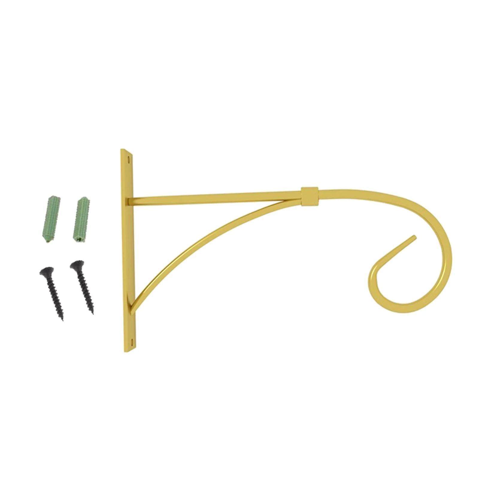 Plant Hanger Bracket, Hanging Basket Bracket, Outdoor Bracket Modern Wall Hanging Brackets Hooks, for Wall Yard Flower Basket Wind Chimes Gold