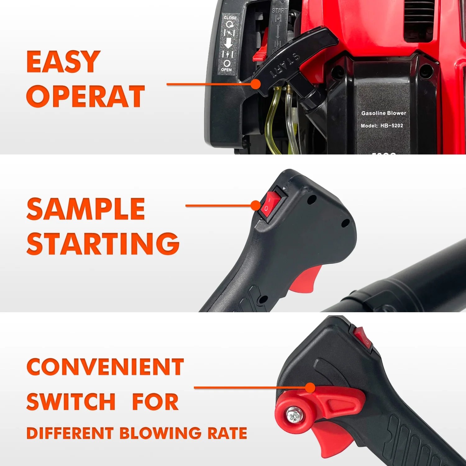 EPA Compliant  Lightweight and Powerful 52CC Backpack Leaf Blower with 530CFM & 175MPH Speed  Ideal for Snow Removal  Efficient 2 Stroke Air Cooling Gasoline Grass Blower