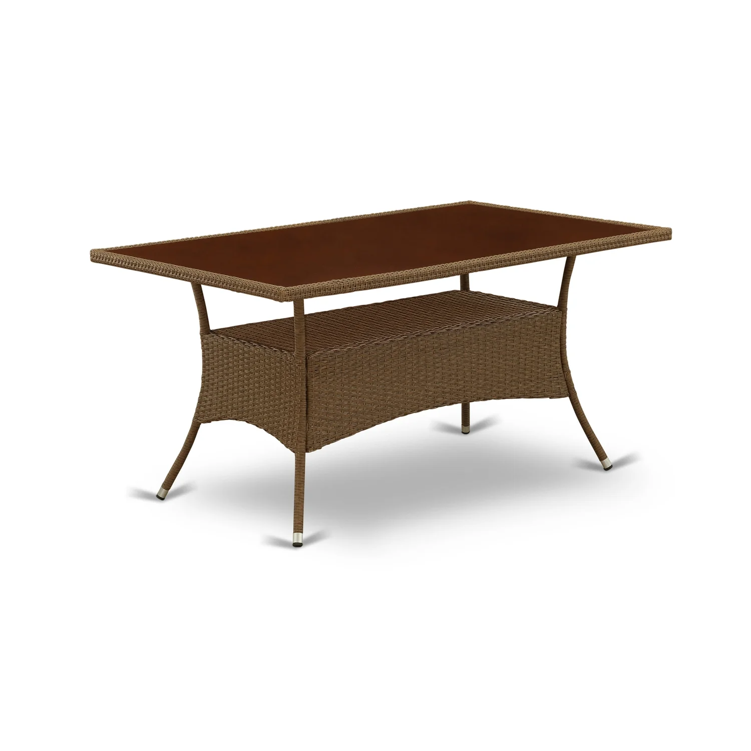 East West Furniture Oslo 5-piece Modern Metal Patio Set in Brown