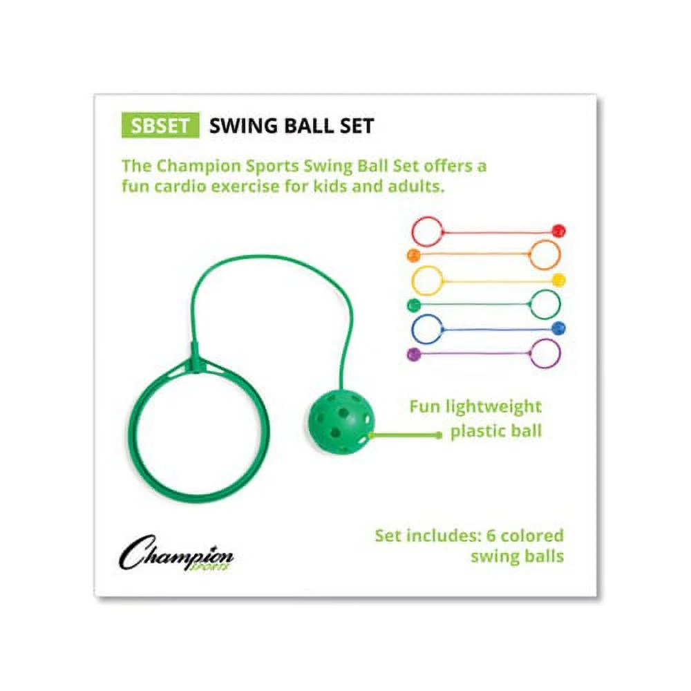 Swing Ball Set Plastic, Assorted Colors, 6/Set