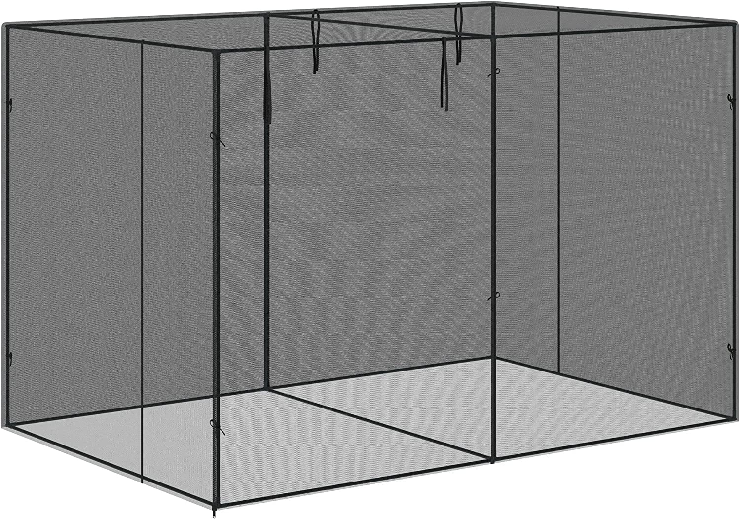 10' x 6.5' Crop Cage, Plant Protection Tent with Zippered Doors for Vegetable Garden, Backyard, Black