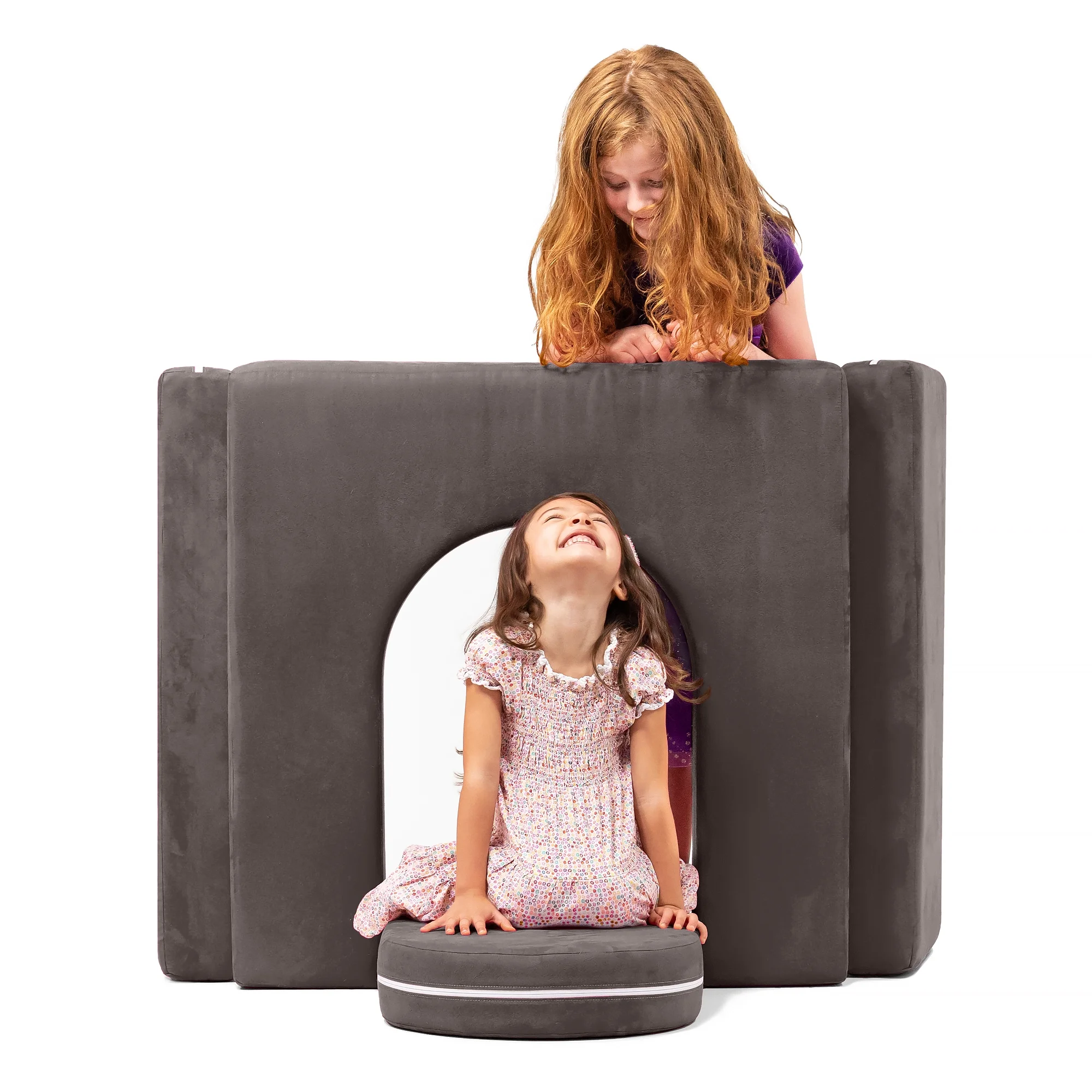Jaxx Zipline Playscape Castle Gate - Playtime Furniture for Imaginative Kids, Charcoal
