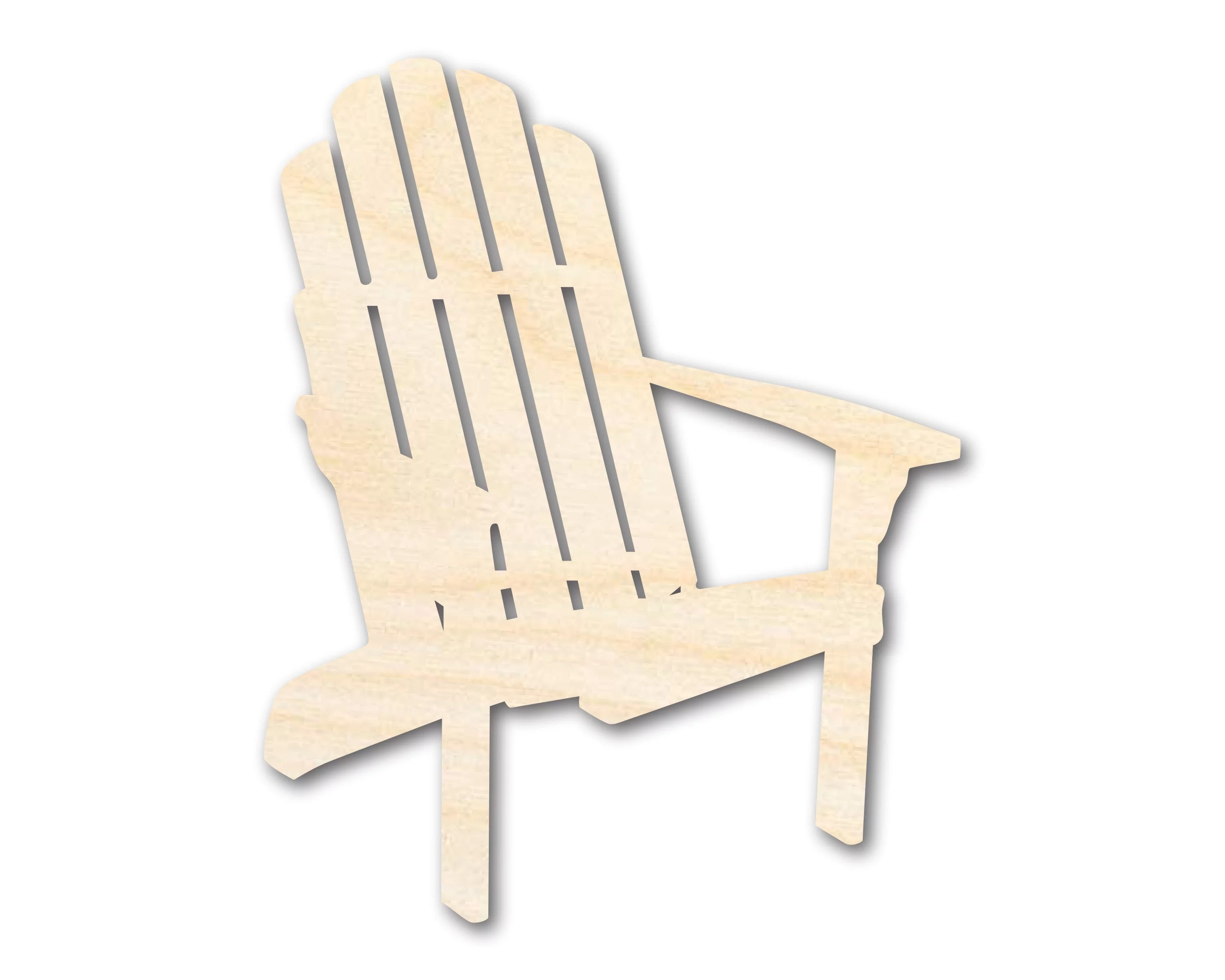 Unfinished Wood Adirondack Chair Shape | Summer | Beach | Craft Cutout | up to 36